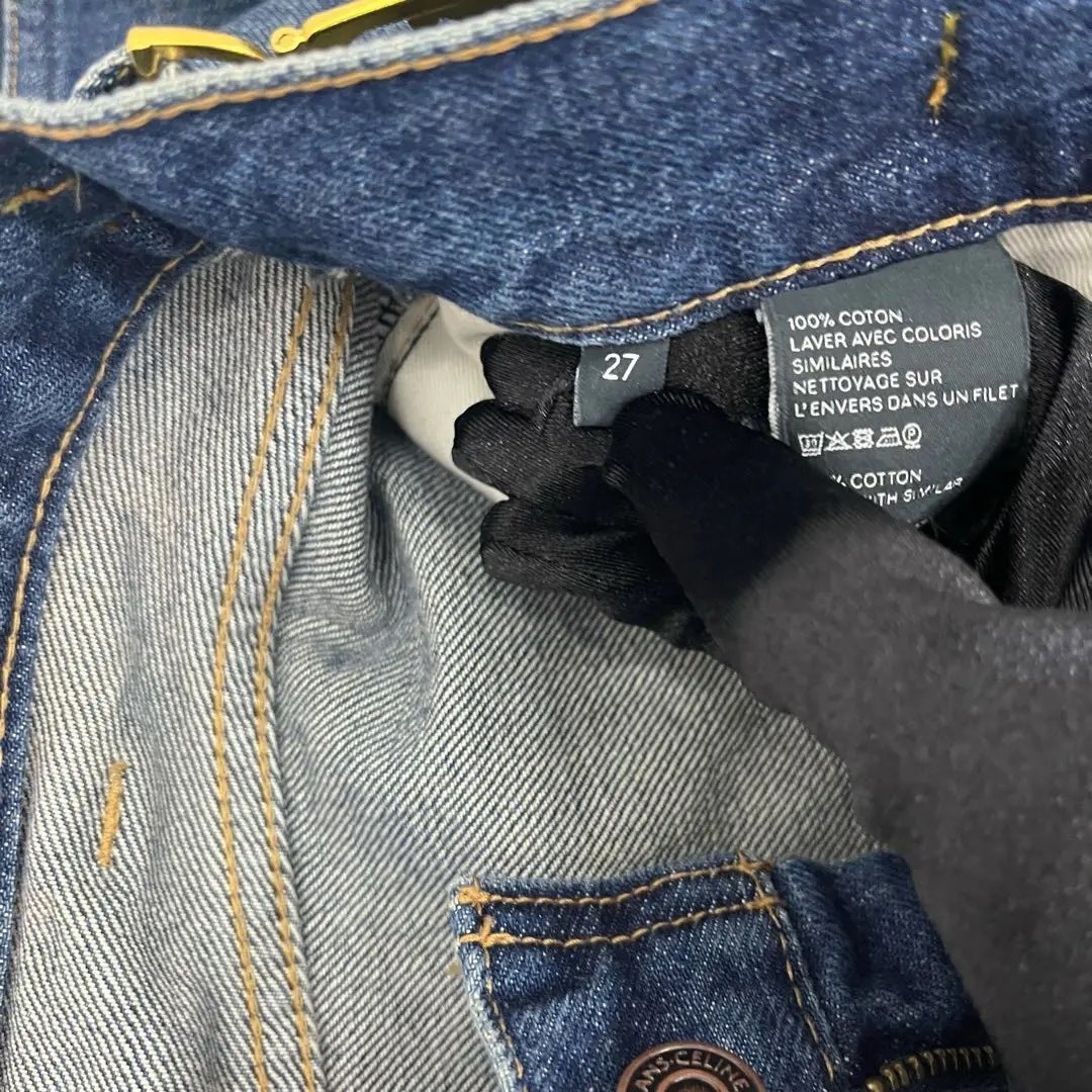 CELINE Vintage Wash Wide Leg Carrot Jeans — back