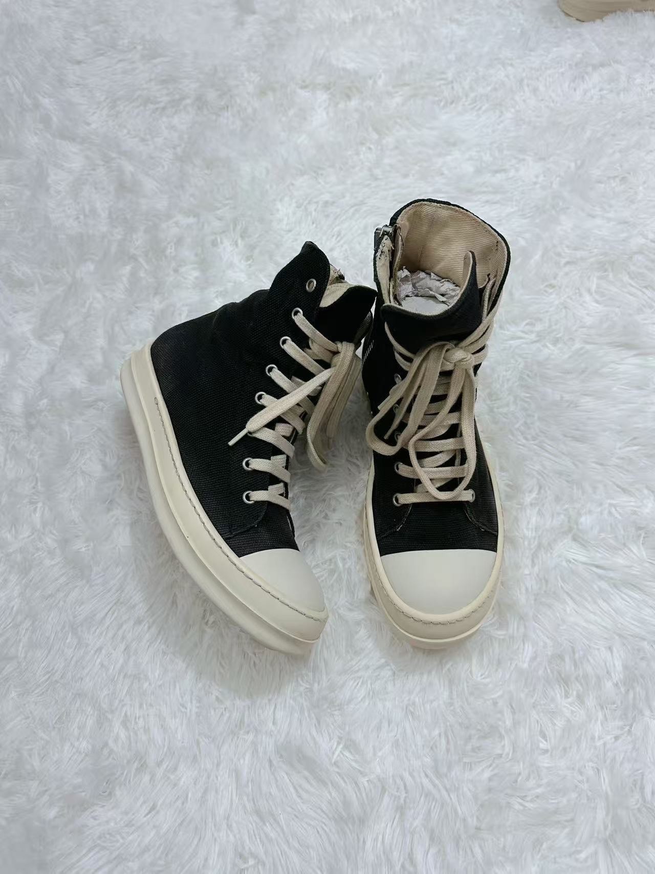 Rick Owens DRKSHDW High-Top Canvas Shoes — back