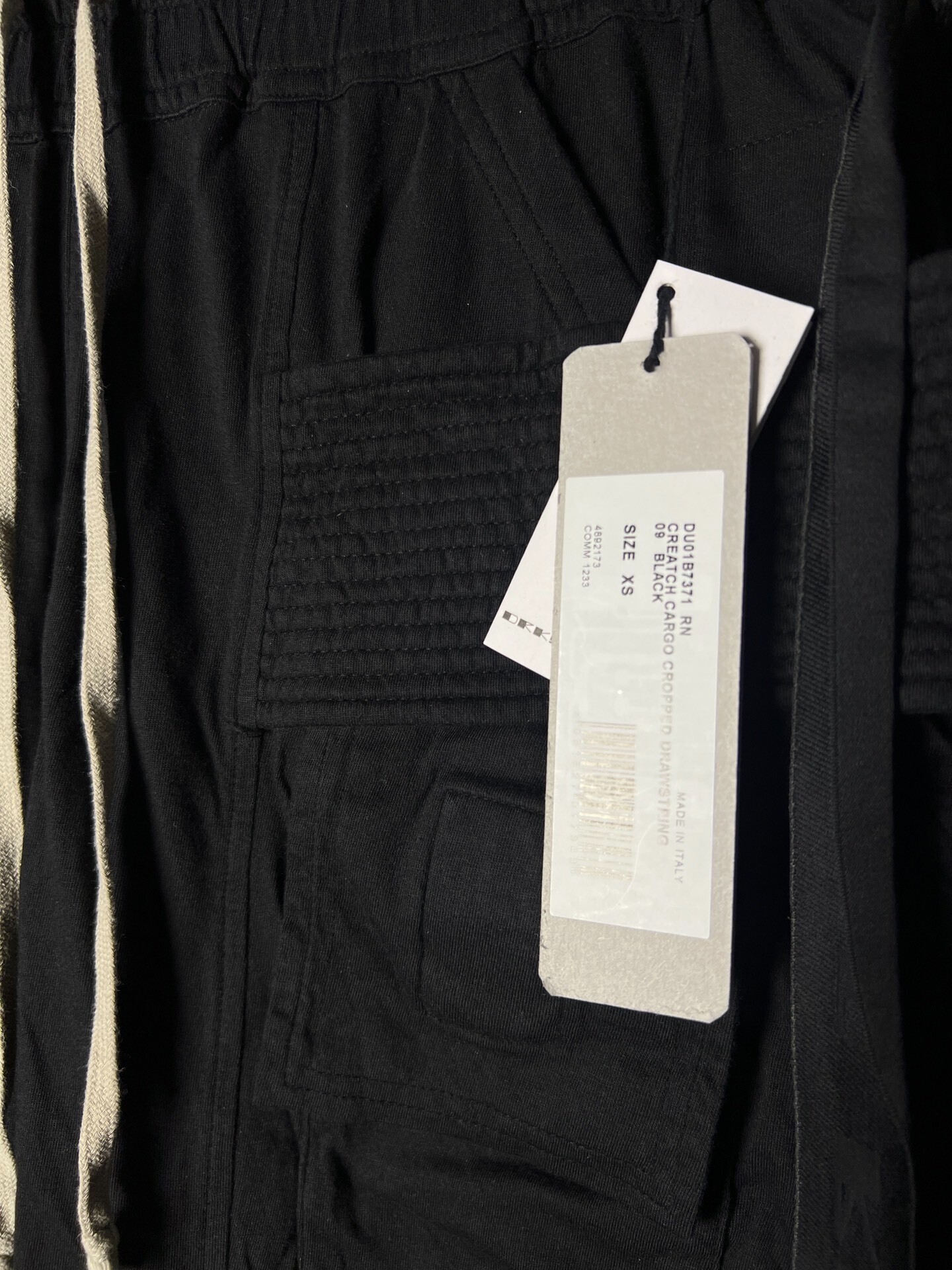 Rick Owens 22SS Cargo Sweatpants — front