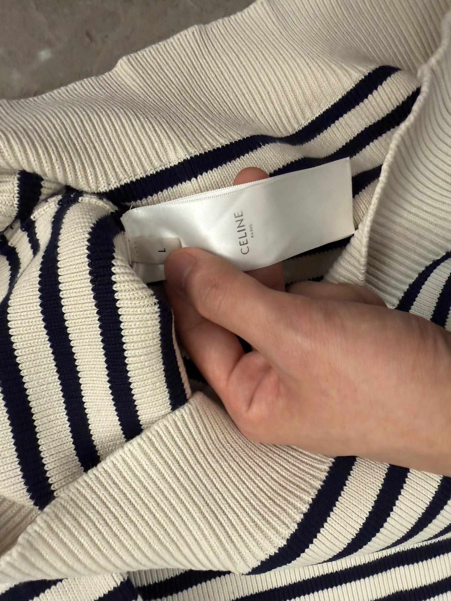 Celine Hedi Slimane Striped Knit Sweater — label