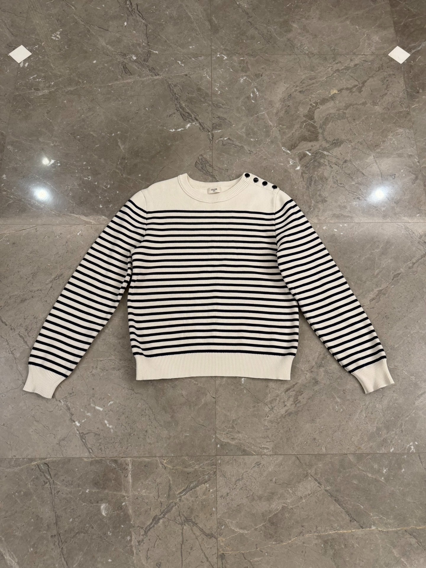 Celine Hedi Slimane Striped Knit Sweater