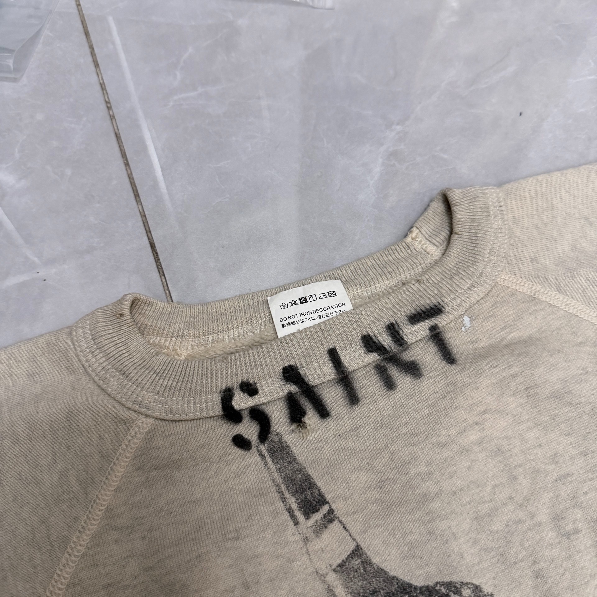 Saint Michael EVA Unit 01 Distressed Sweatshirt — detail