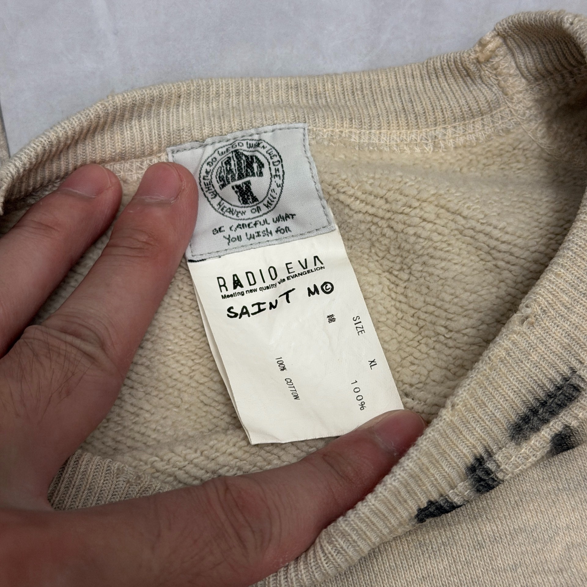 Saint Michael EVA Unit 01 Distressed Sweatshirt — back