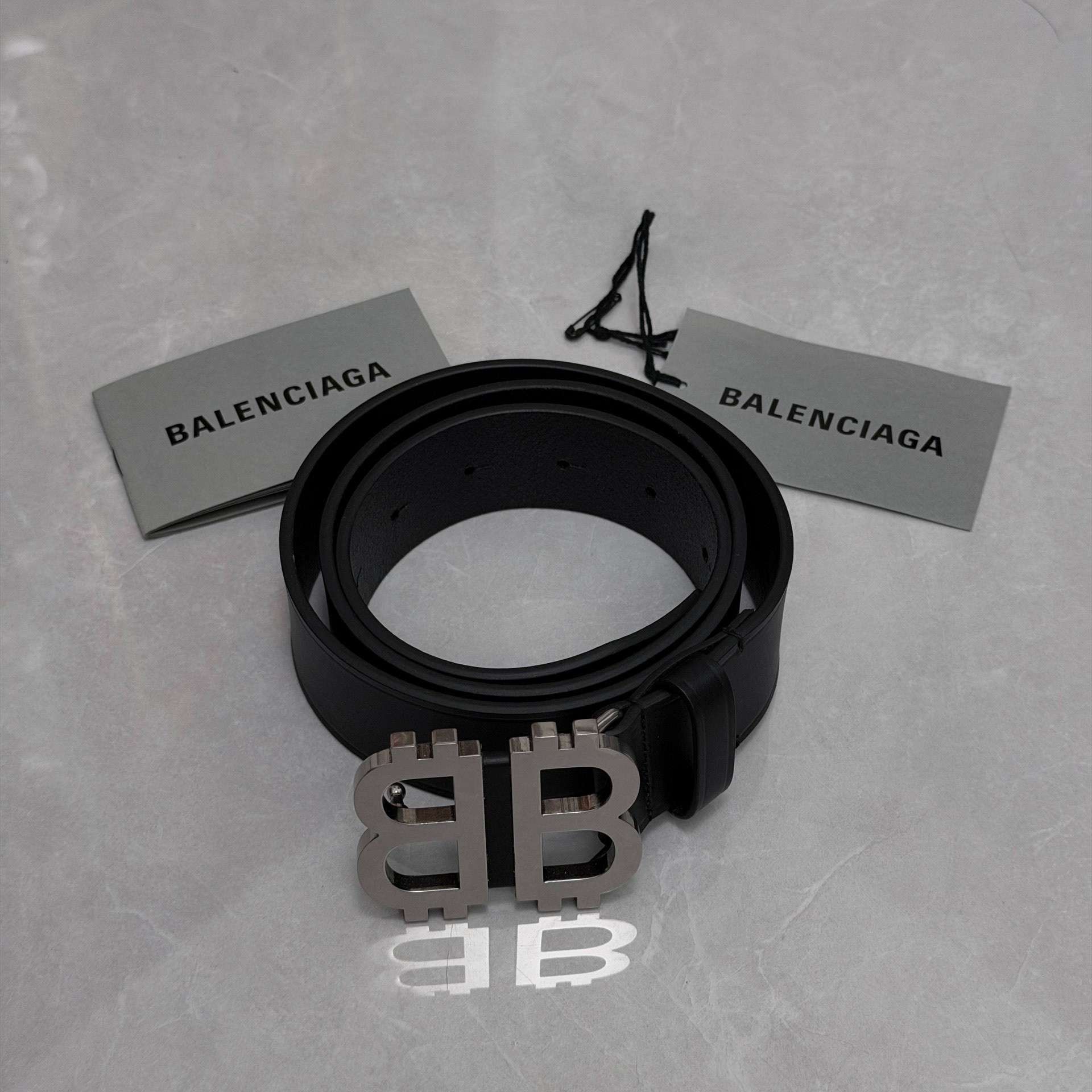 Balenciaga Bitcoin Buckle Leather Belt