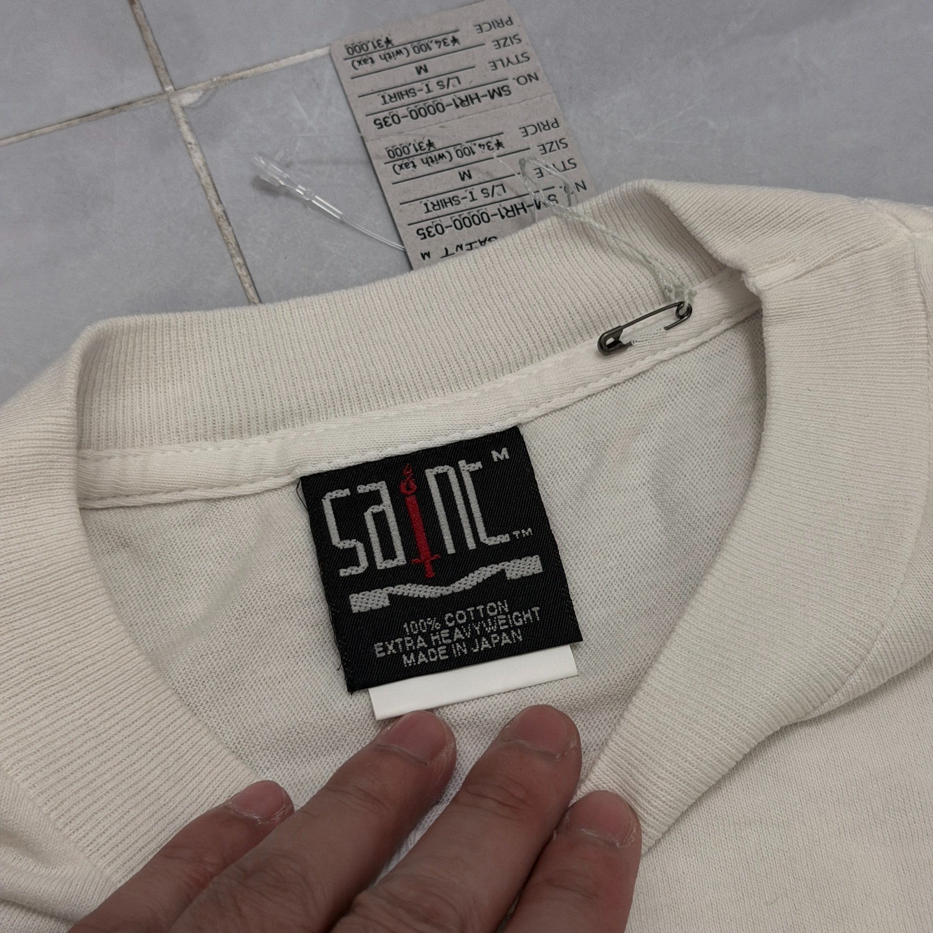 Saint Michael Artistic Print Long Sleeve Shirt — label