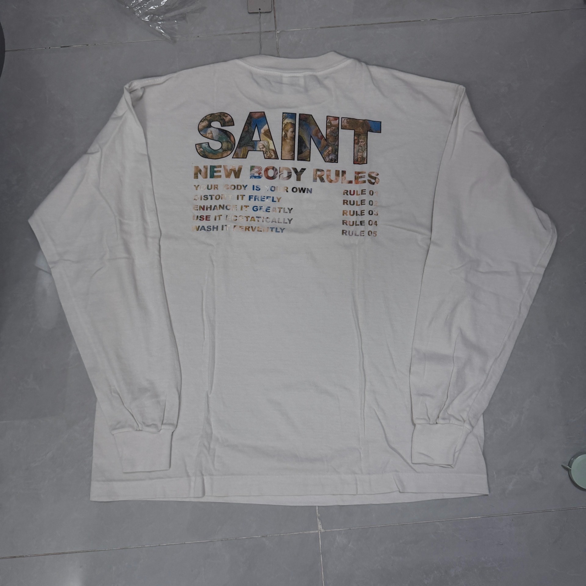 Saint Michael Artistic Print Long Sleeve Shirt — front