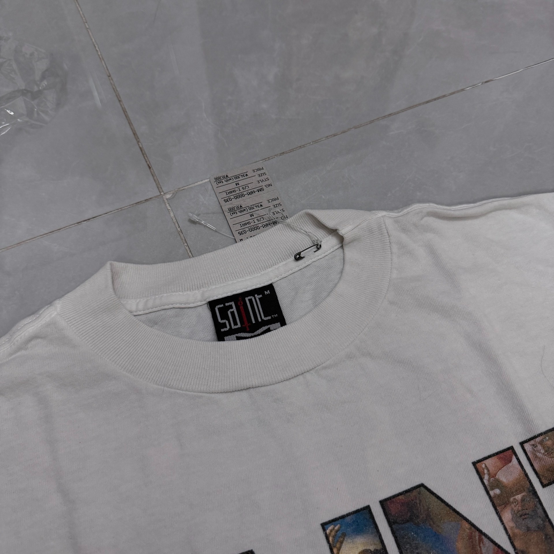 Saint Michael Artistic Print Long Sleeve Shirt — back