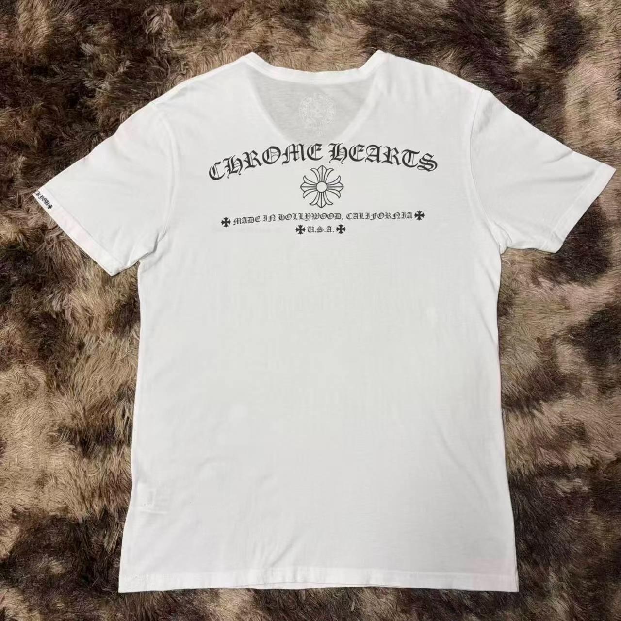 Chrome Hearts White V-Neck Cross Tee — front