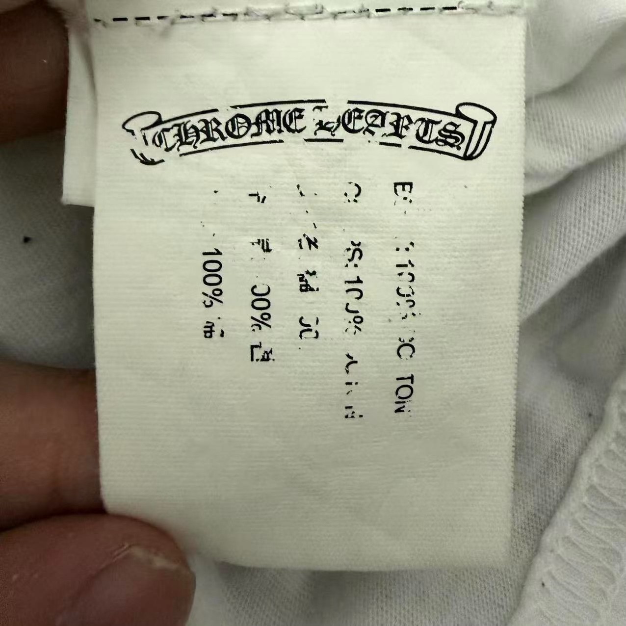 Chrome Hearts White V-Neck Cross Tee — back