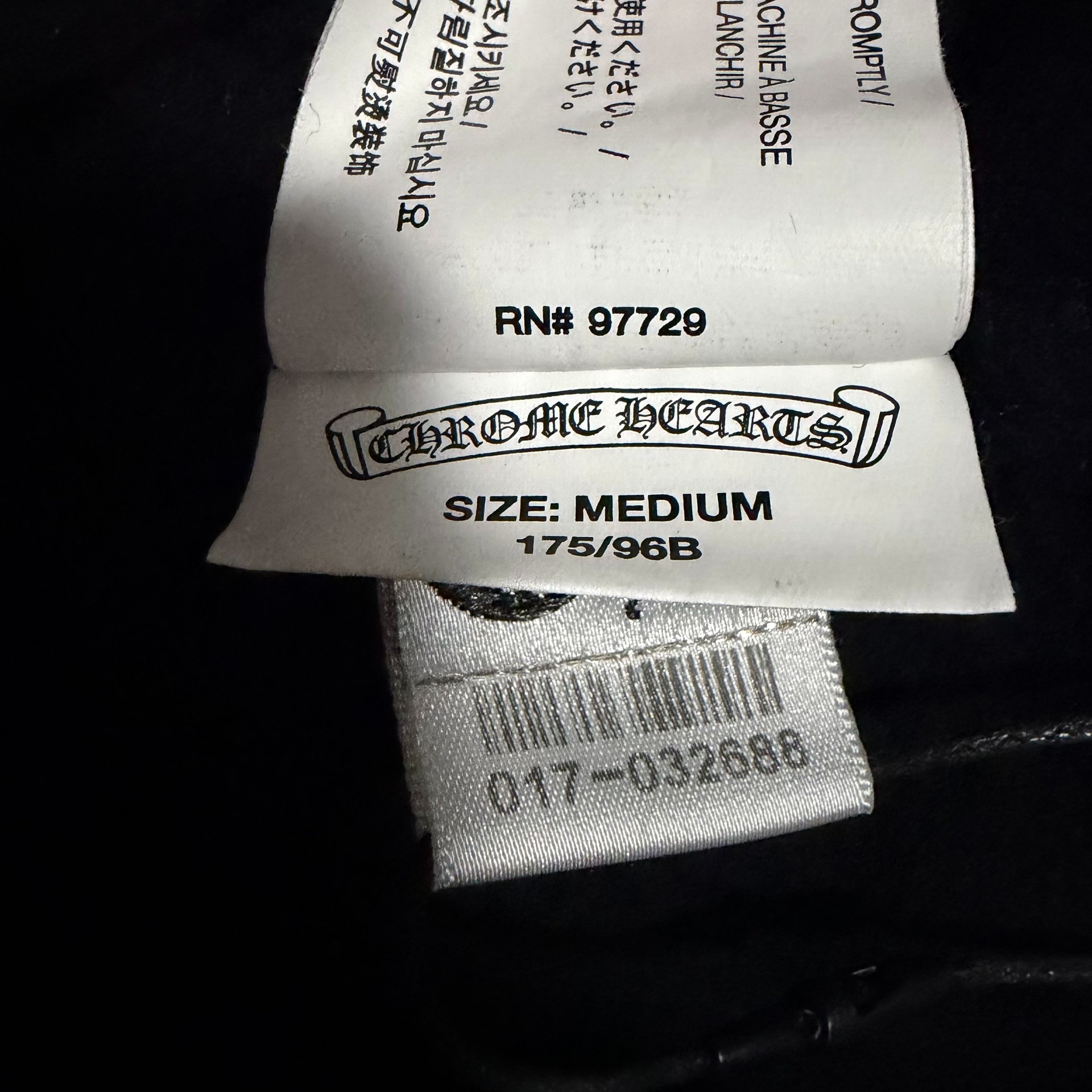 Chrome Hearts Black Hoodie — label