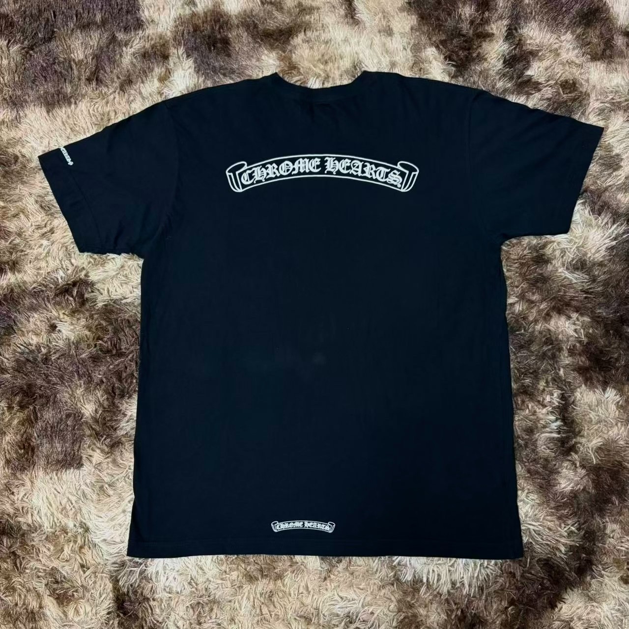 Chrome Hearts Black Scroll Print Short Sleeve Tee — front