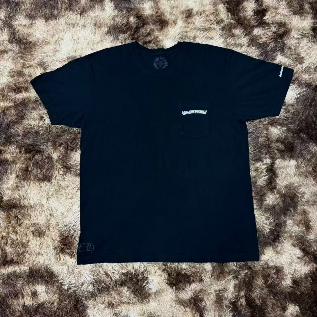 Chrome Hearts Black Scroll Print Short Sleeve Tee