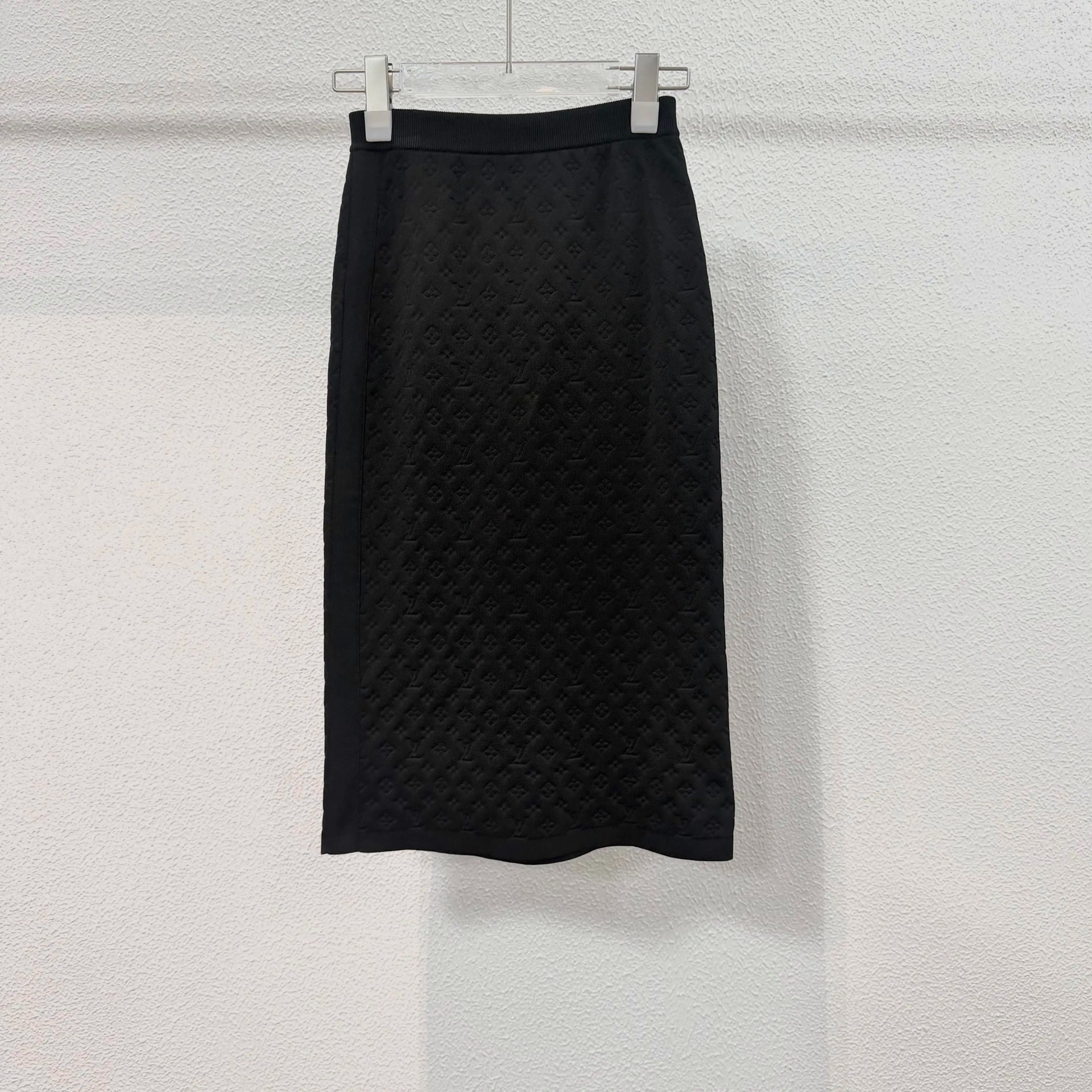 LV Monogram Knit Midi Pencil Skirt — detail