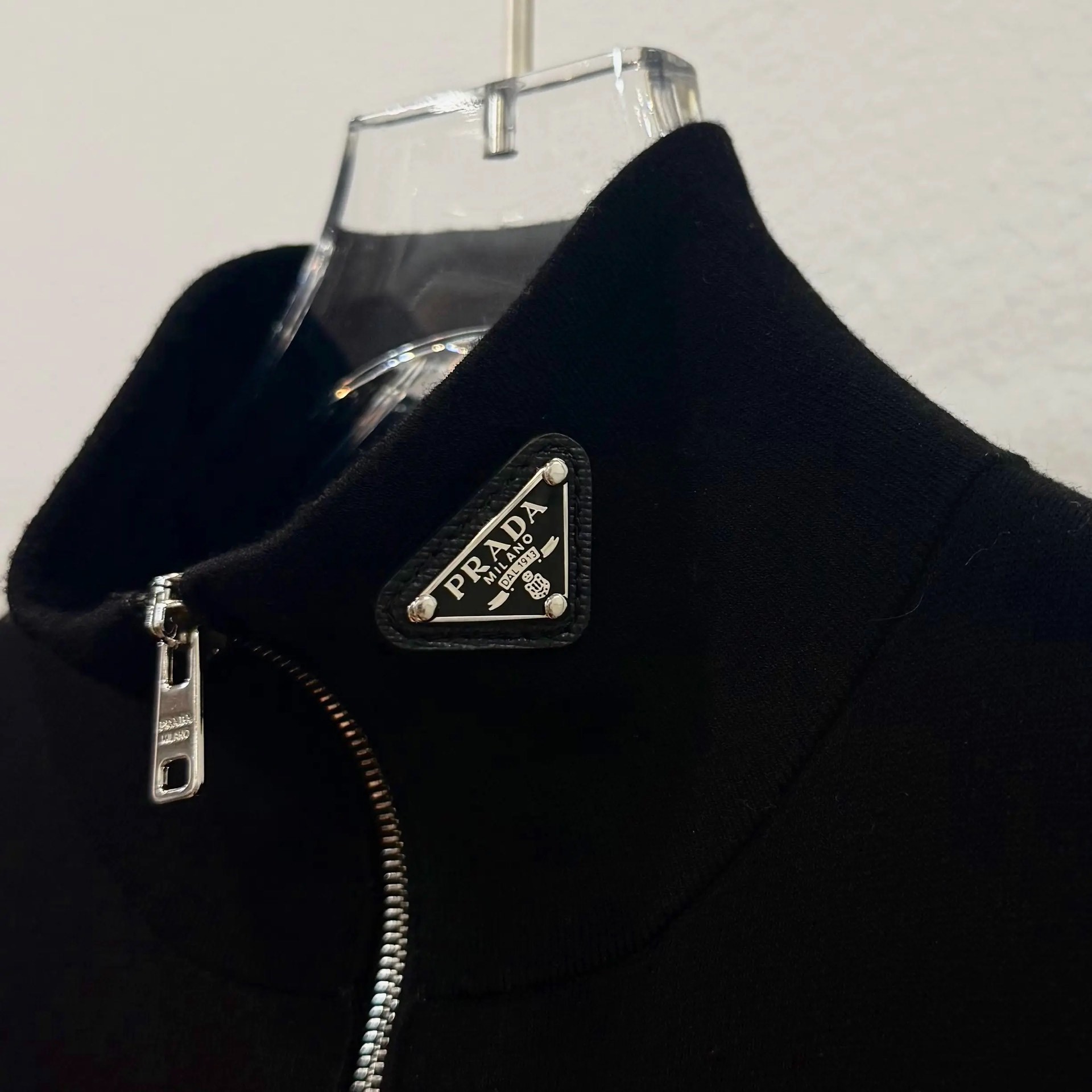 Prada Black Triangle Midi Dress — detail