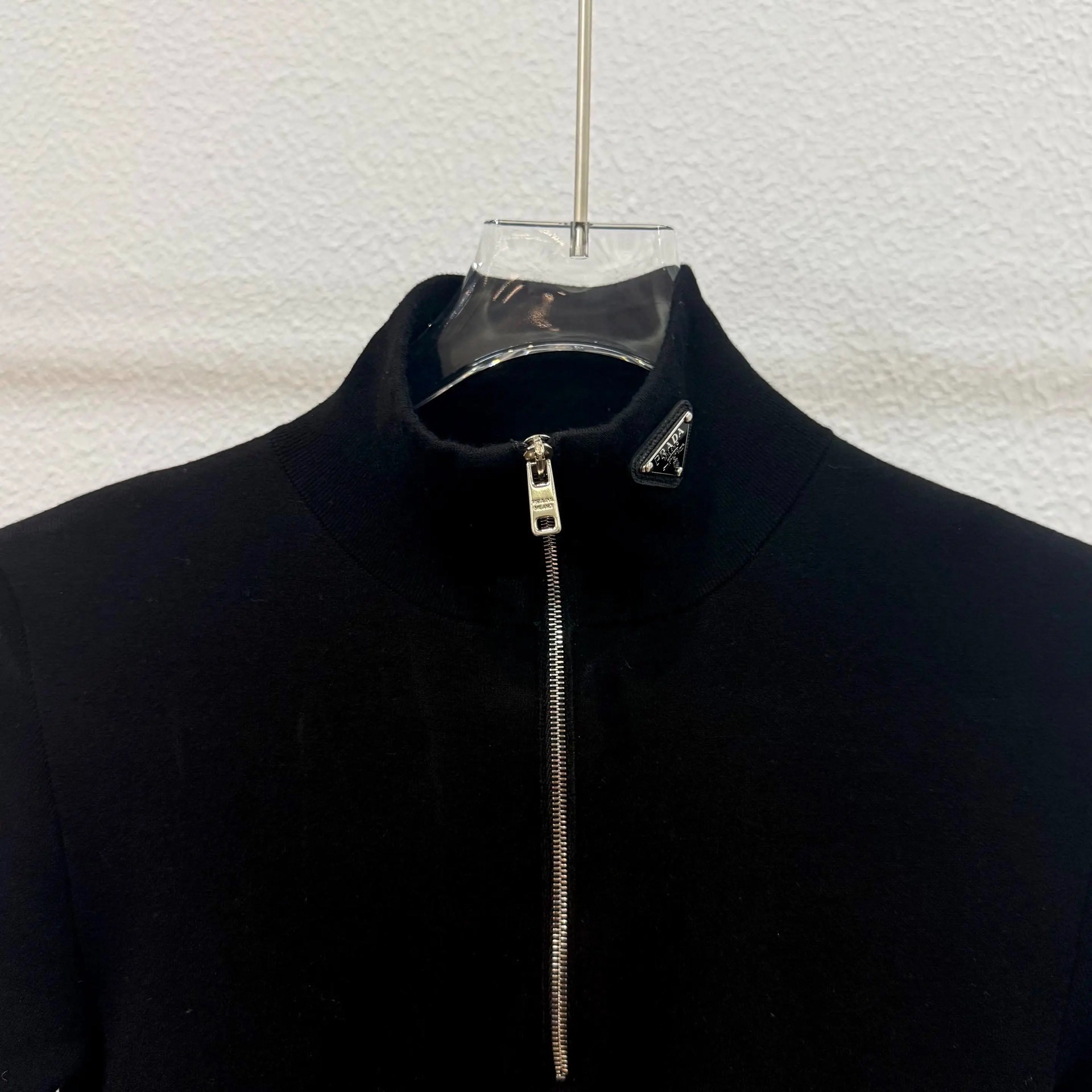 Prada Black Triangle Midi Dress — front