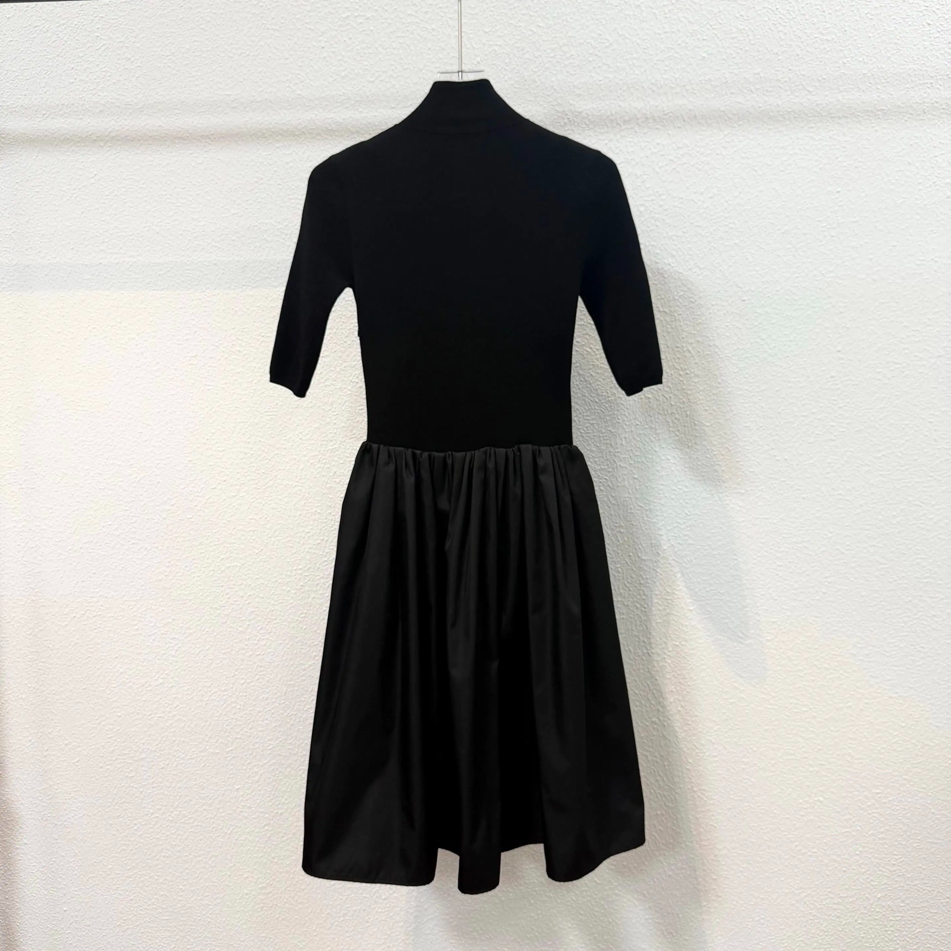 Prada Black Triangle Midi Dress — back