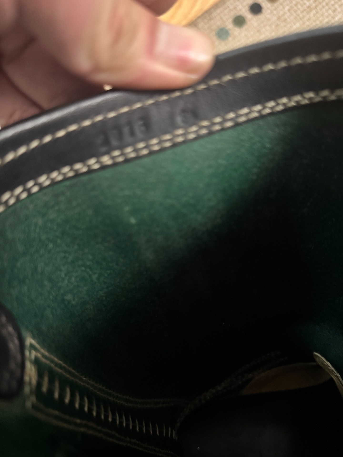 Zerrows Olive Green Engineer Boots — label