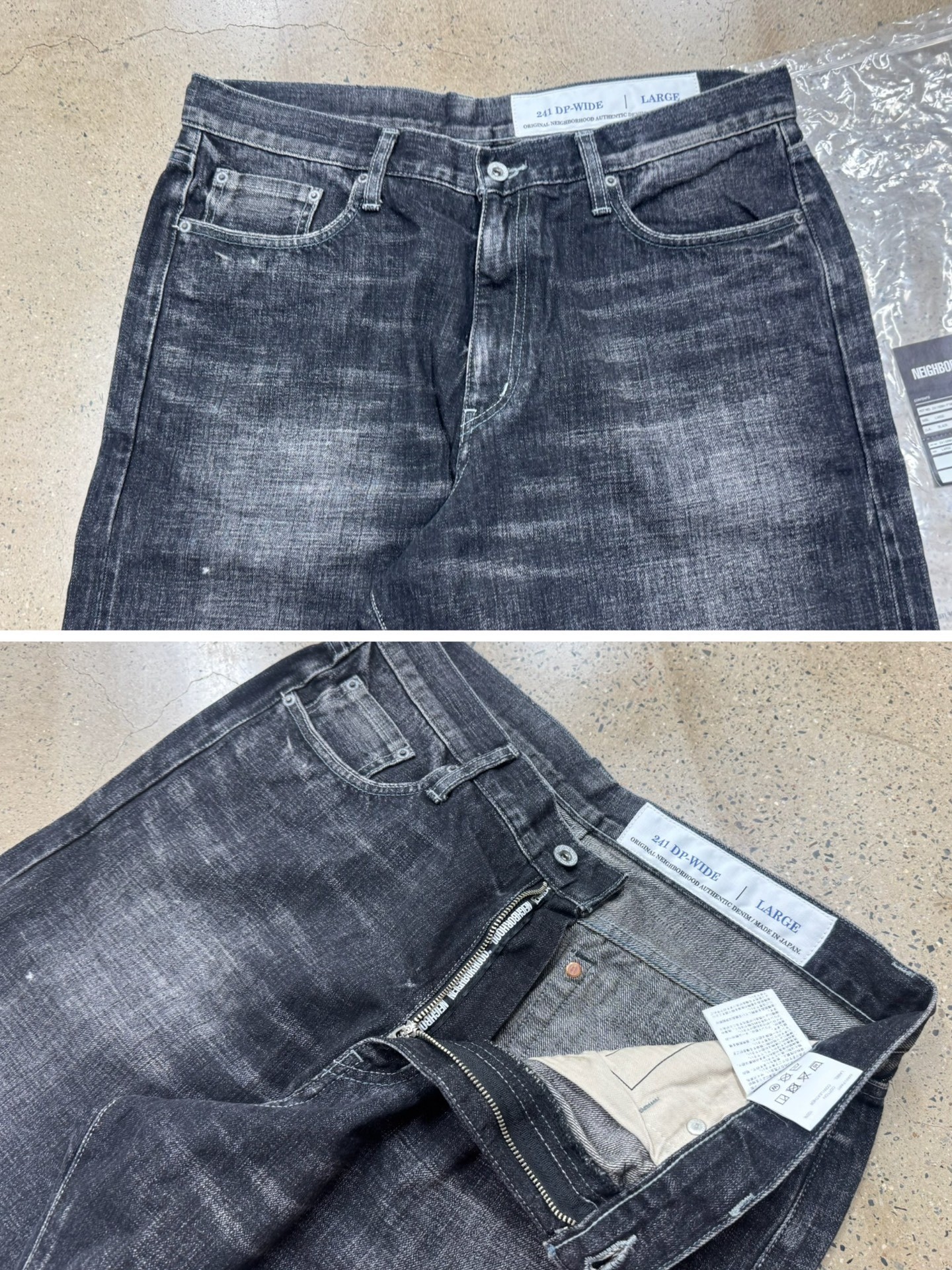 Neighborhood 24ss DP-Wide Jeans — label