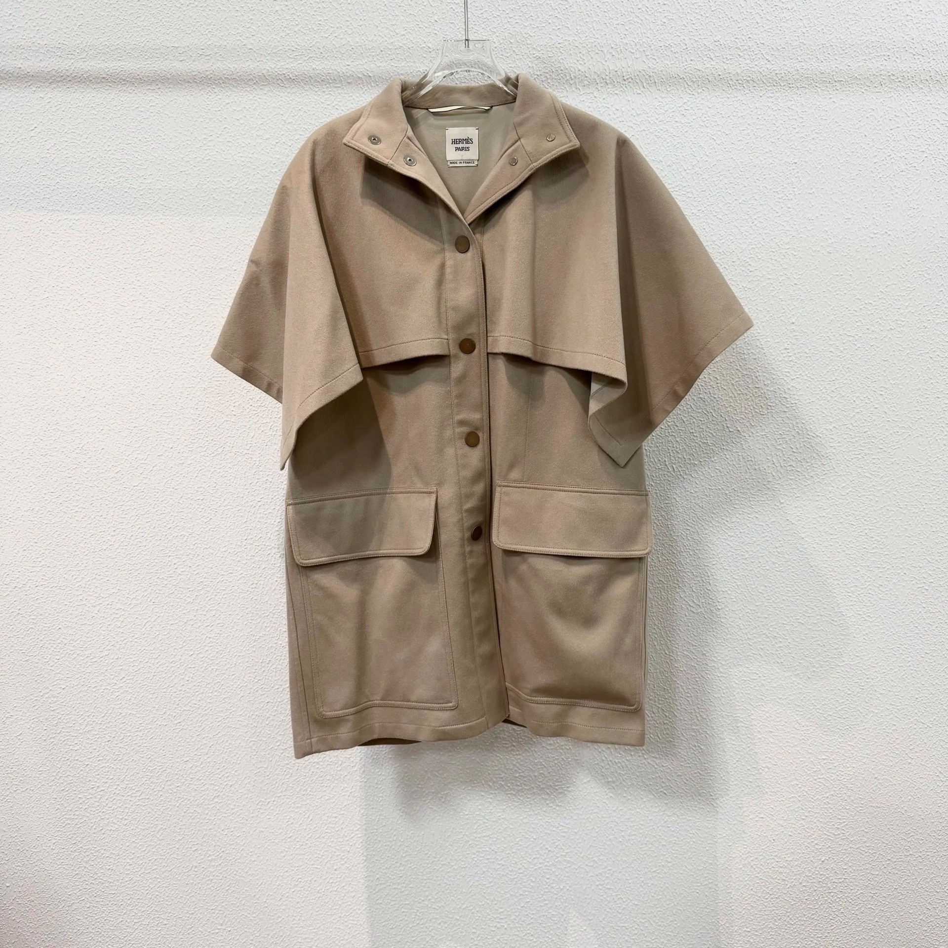 Hermes Beige Cape-style Trench Coat