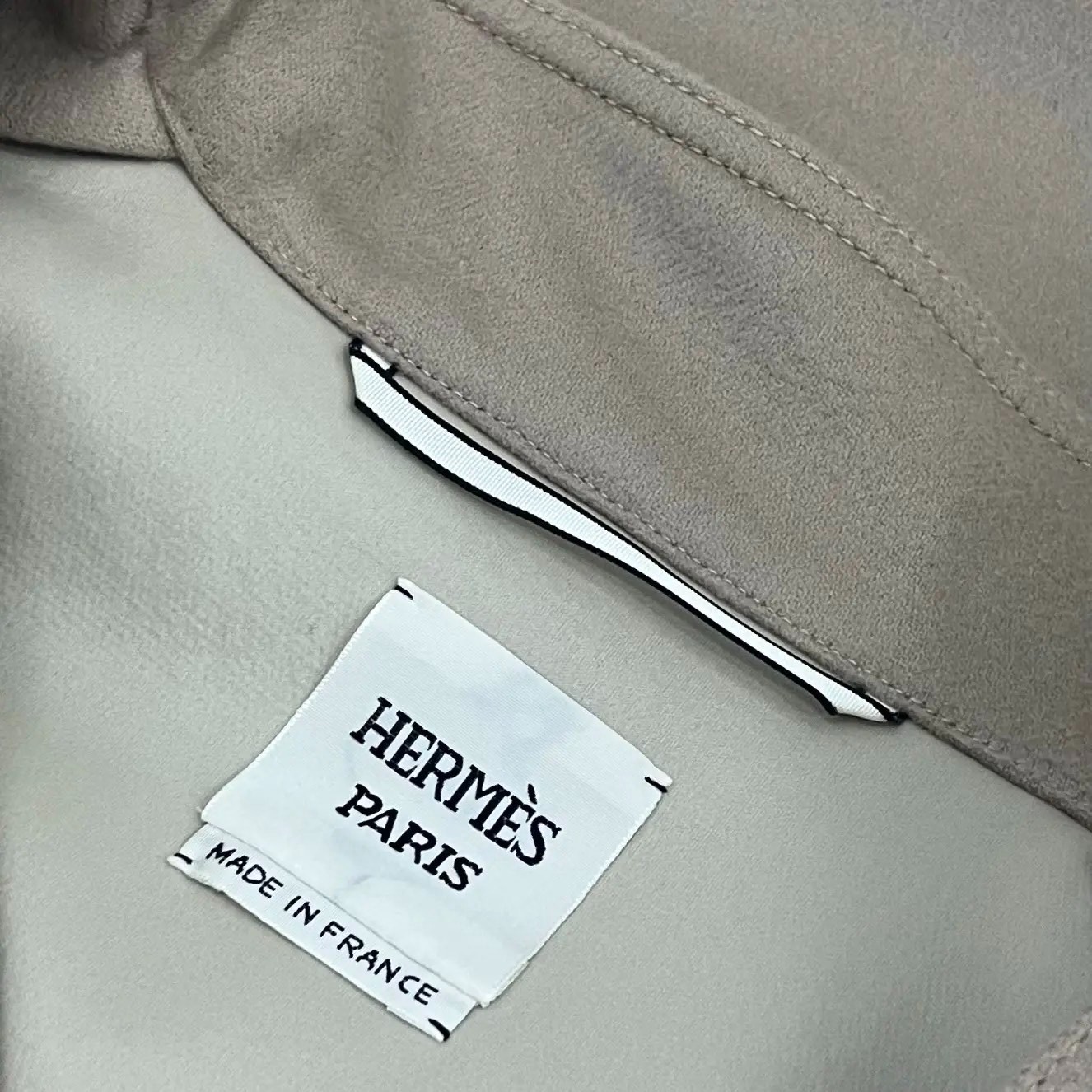 Hermes Beige Cape-style Trench Coat — detail