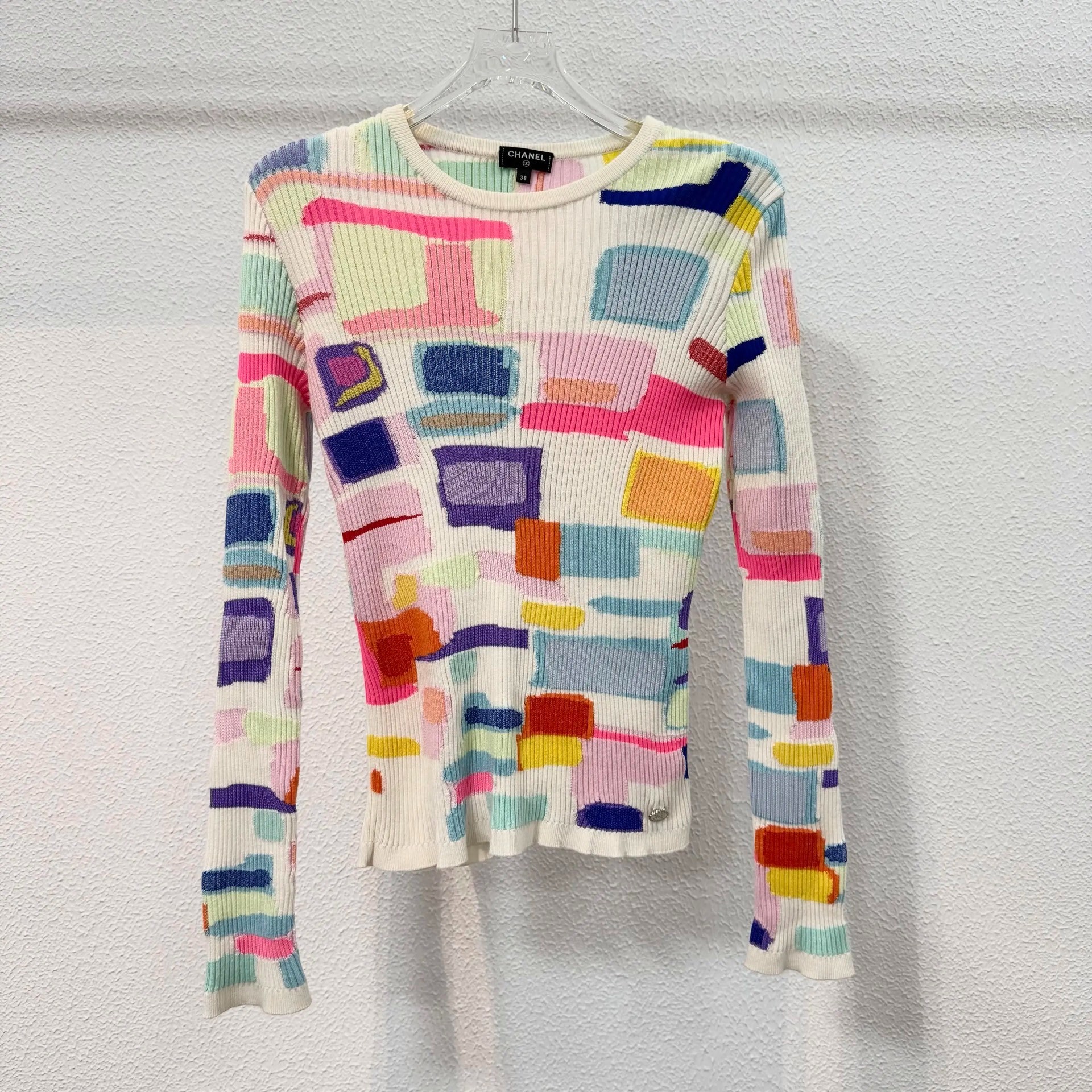 Chanel Fitted Geometric Knit Top
