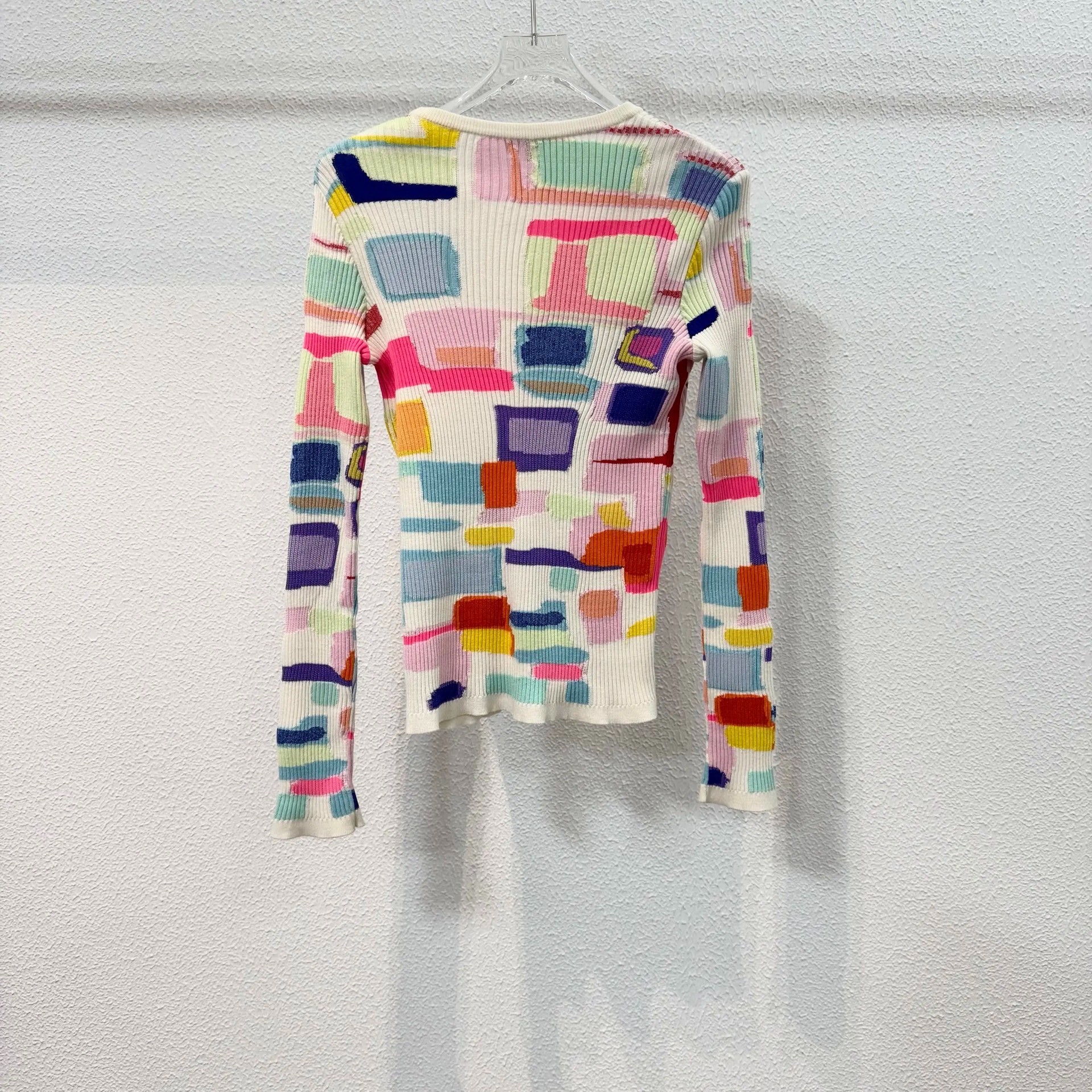 Chanel Fitted Geometric Knit Top — back