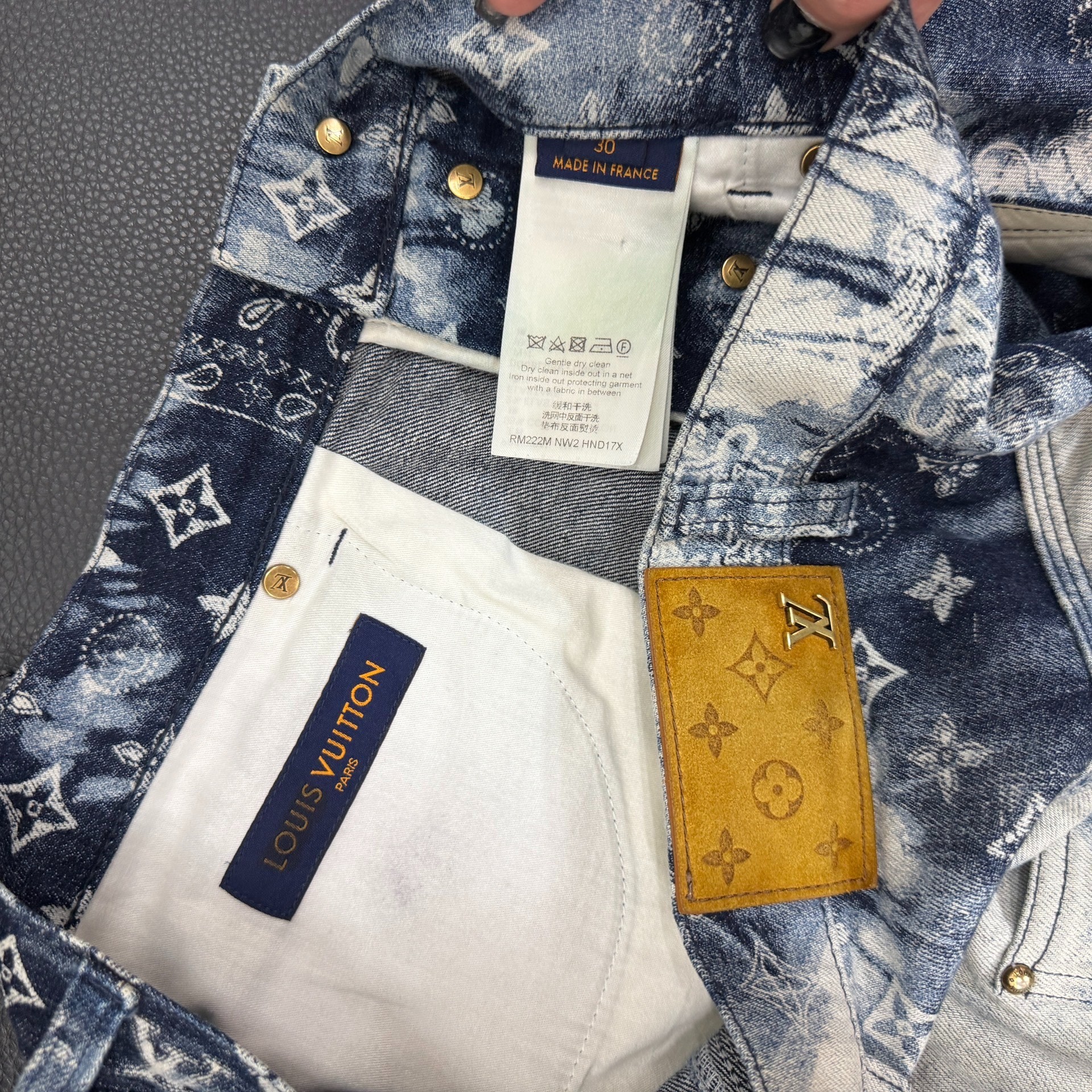 Louis Vuitton FW22 Tie-Dye Denim Shorts — back