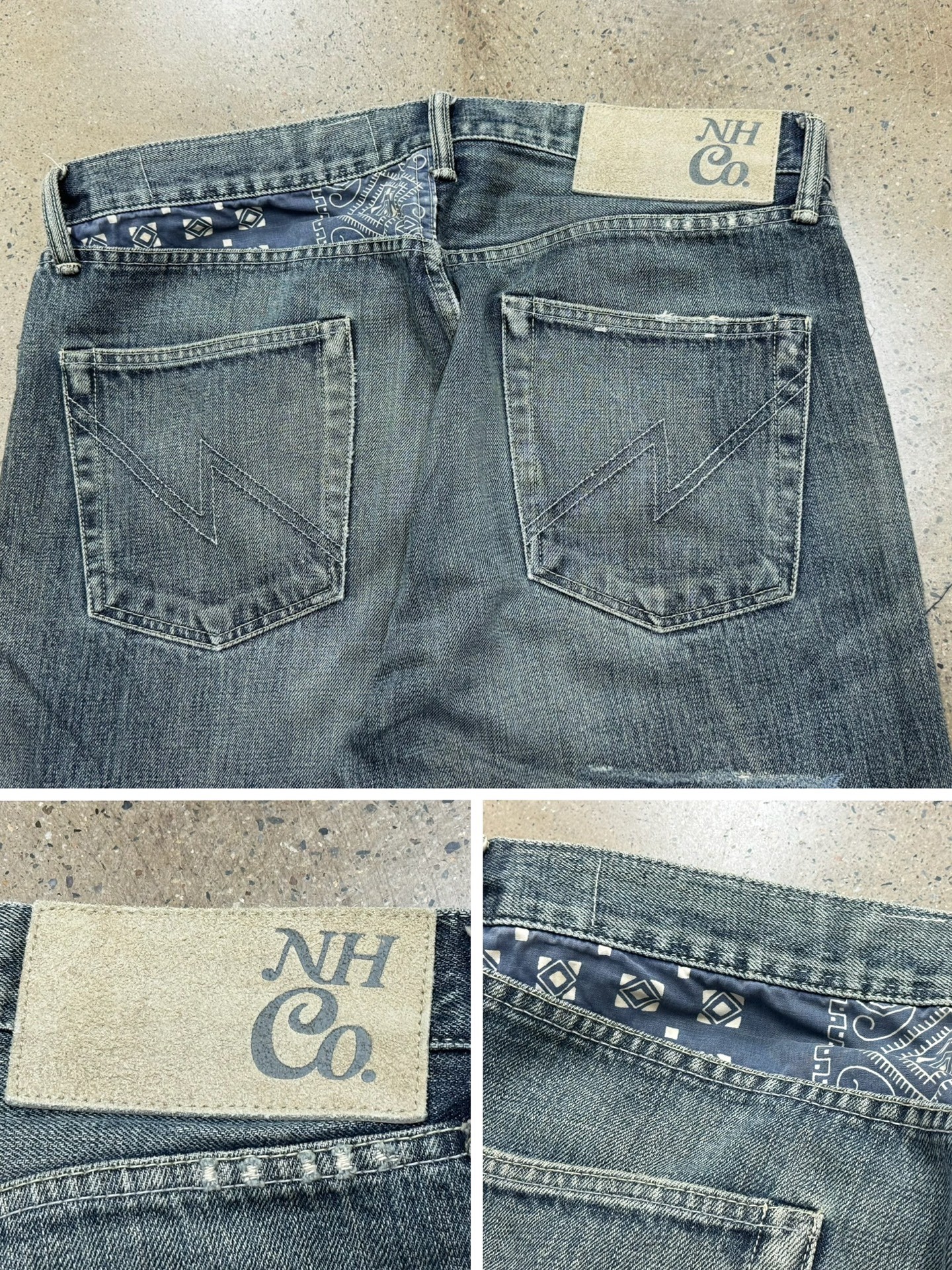 Neighborhood Mid Distressed Denim Jeans — label