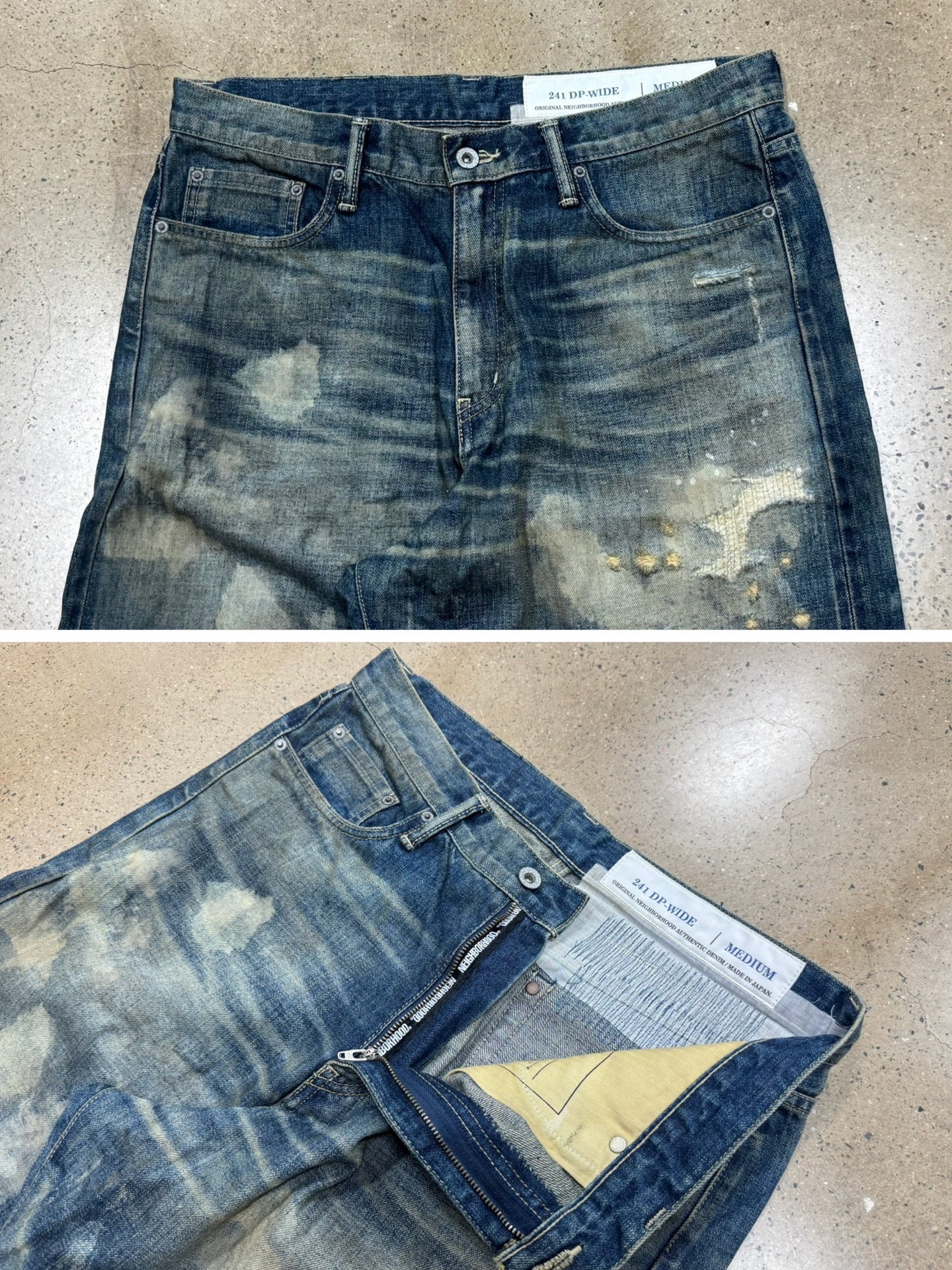 Neighborhood 24SS DP-WIDE Jeans — label