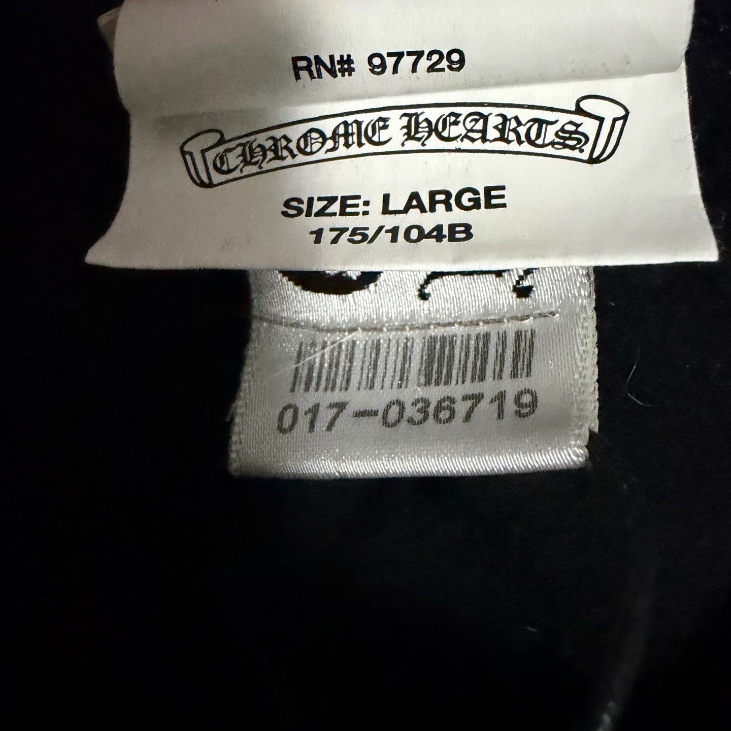 Chrome Hearts Black Pullover Hoodie — label