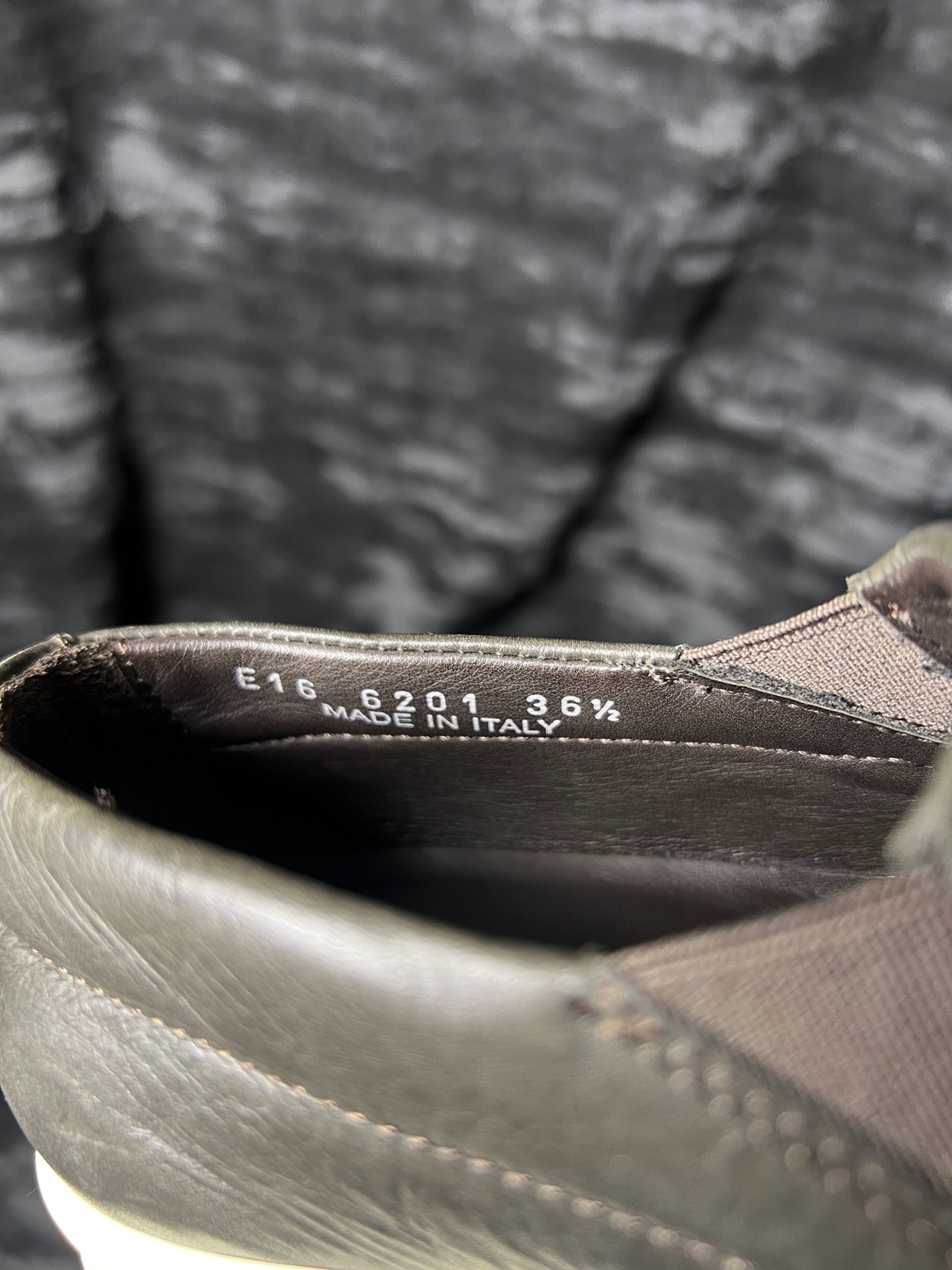 Rick Owens Brown Leather Slip-On Shoes — detail