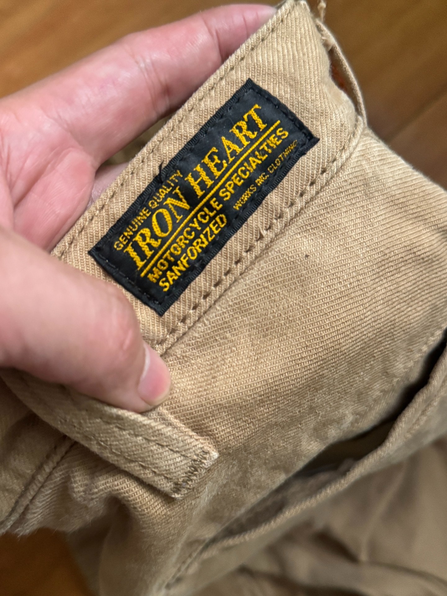 Iron Heart Double-Knee Khaki Work Pants W29 — detail