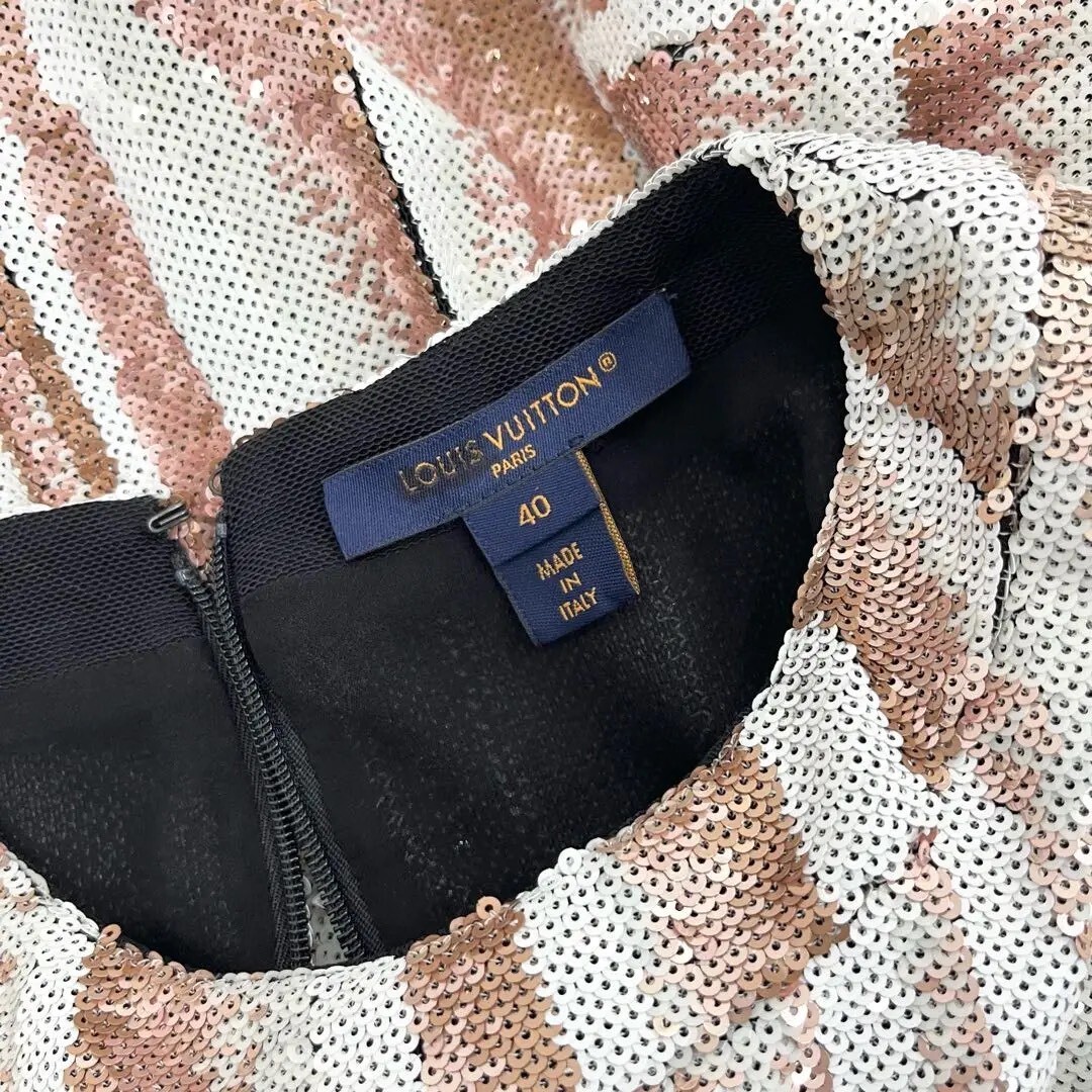 Louis Vuitton Sequined Short Straight Dress — back
