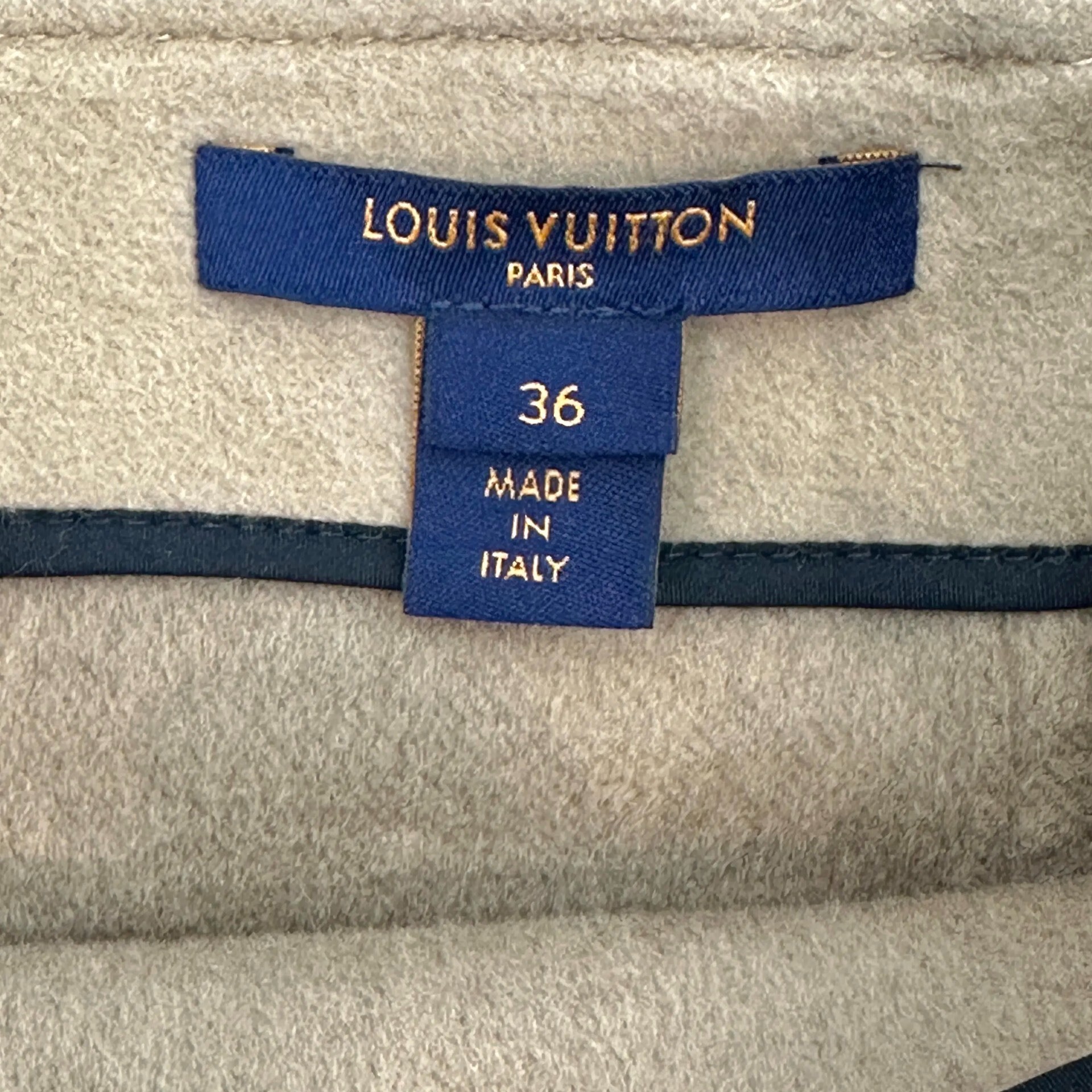 LV Monogram A-line Wool Mini Skirt — label