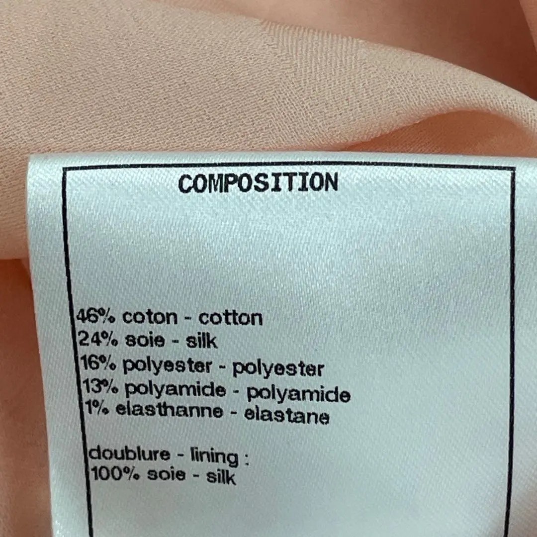 Chanel Pink Tweed Short-Sleeve Dress — label