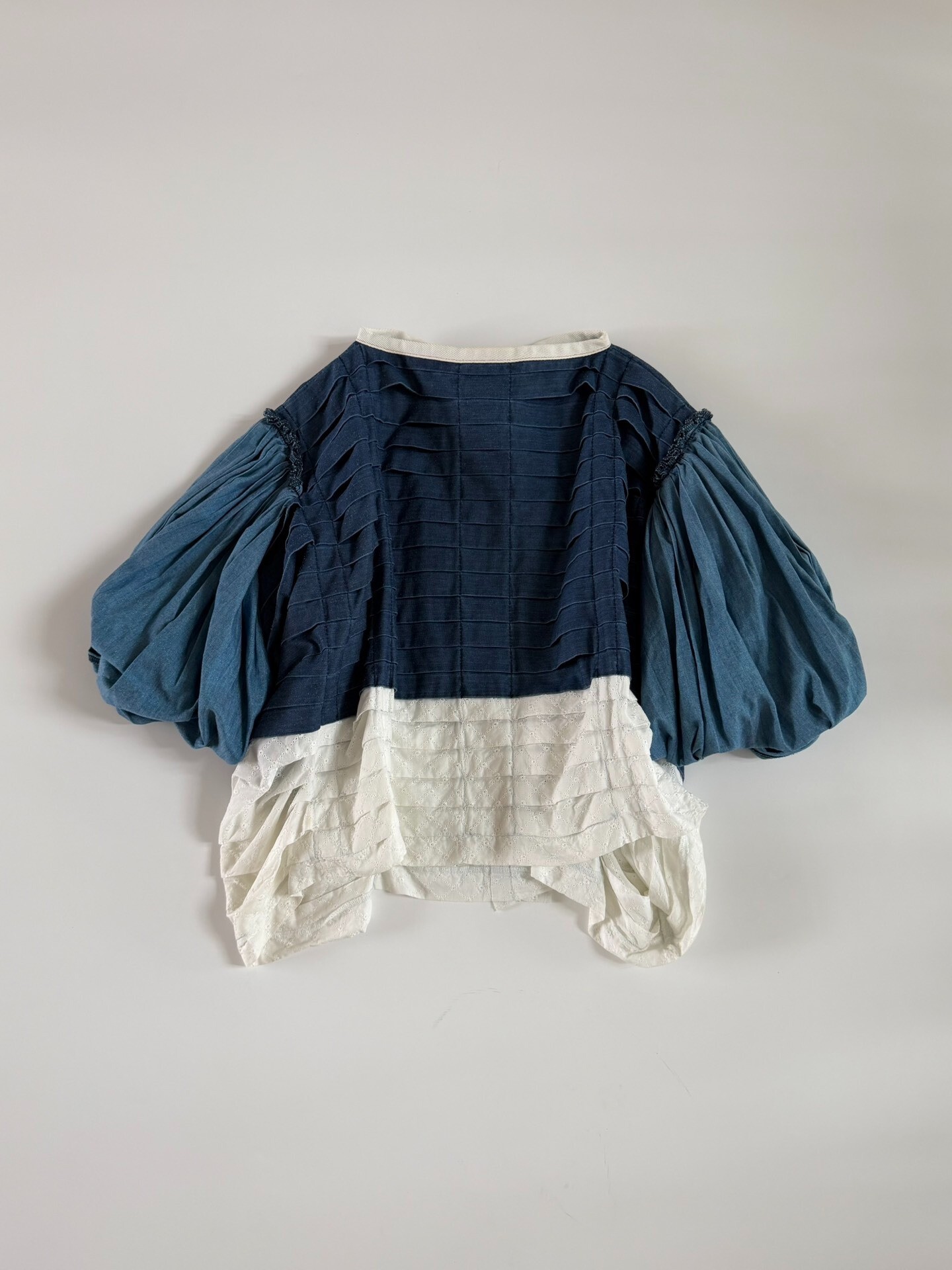 Comme des Garcons Balloon Sleeve Pleated Top — back