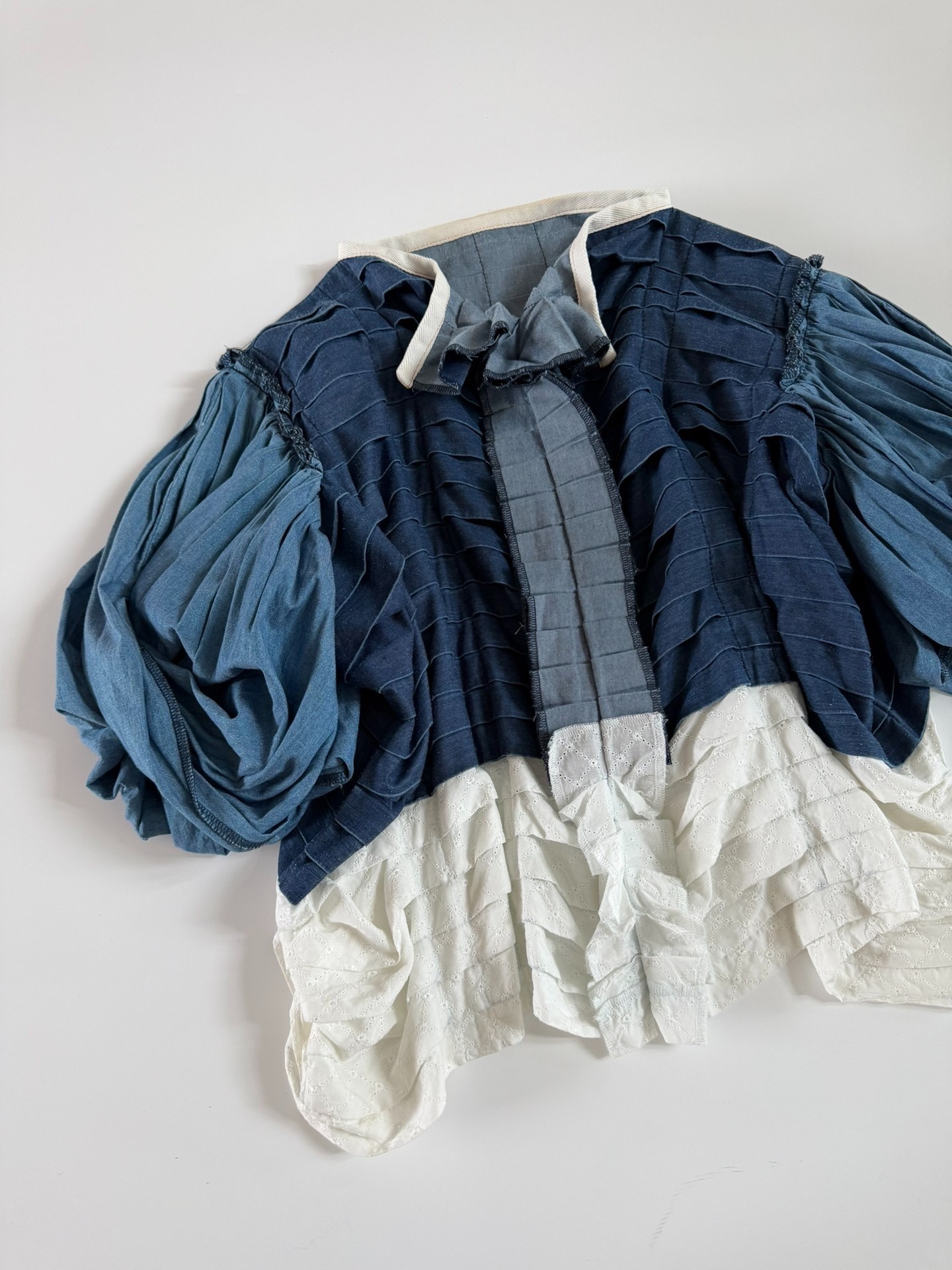 Comme des Garcons Balloon Sleeve Pleated Top — front
