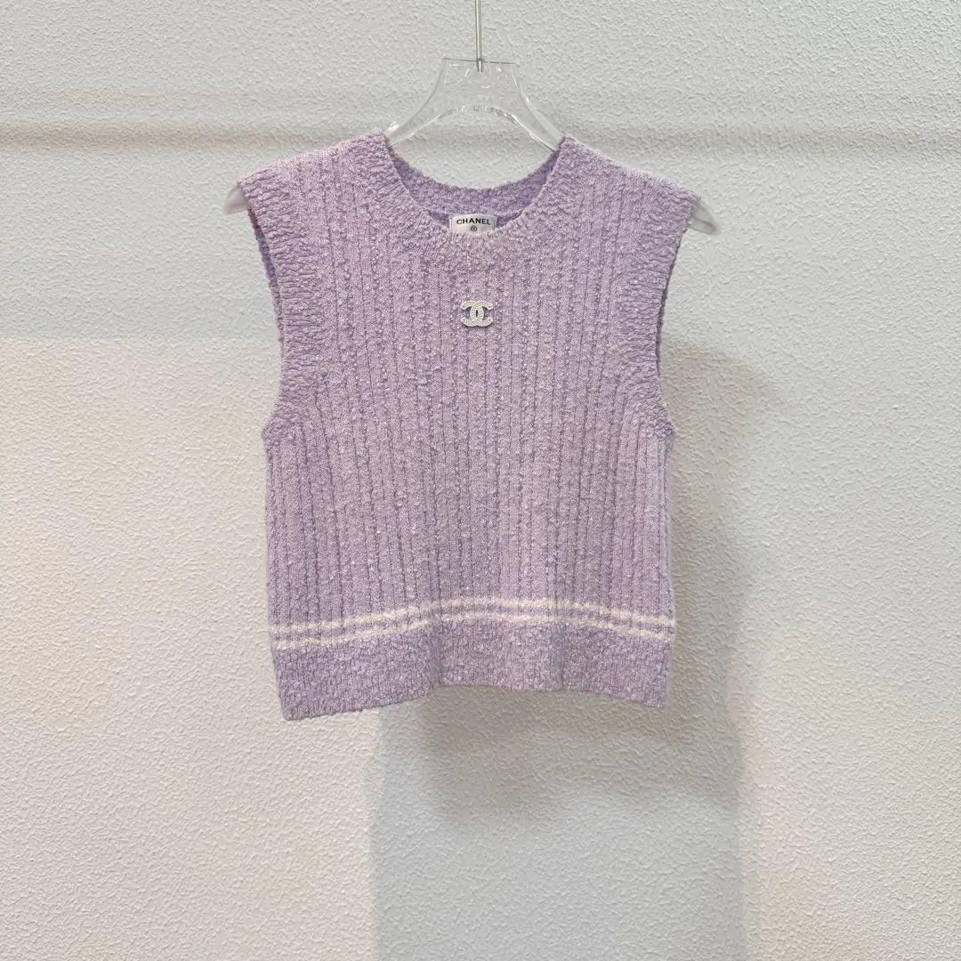 Chanel Light Purple Knit Sleeveless Vest