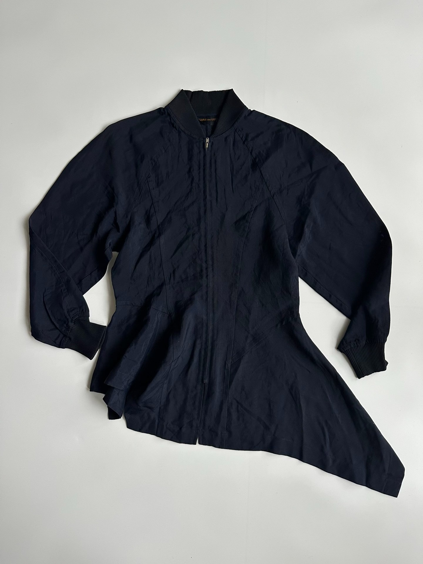 Comme des Garcons 80s Asymmetric Zip Jacket — label