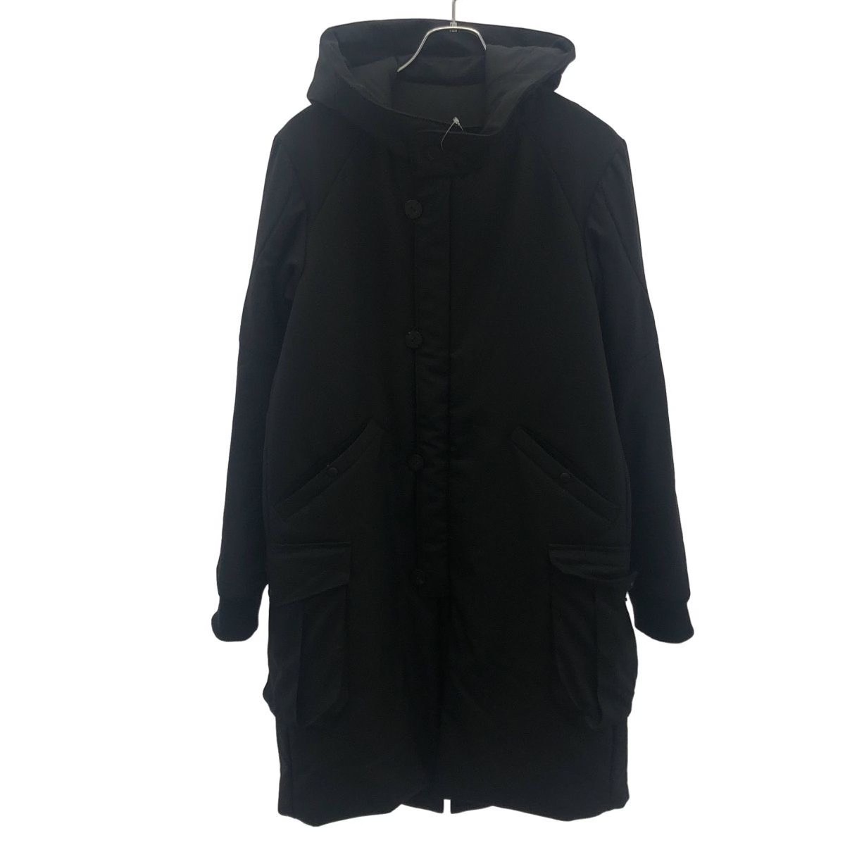 Devoa Fine Wool Hooded Long Coat