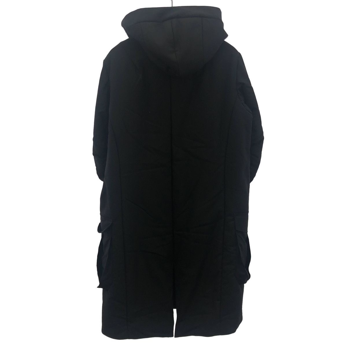 Devoa Fine Wool Hooded Long Coat — front