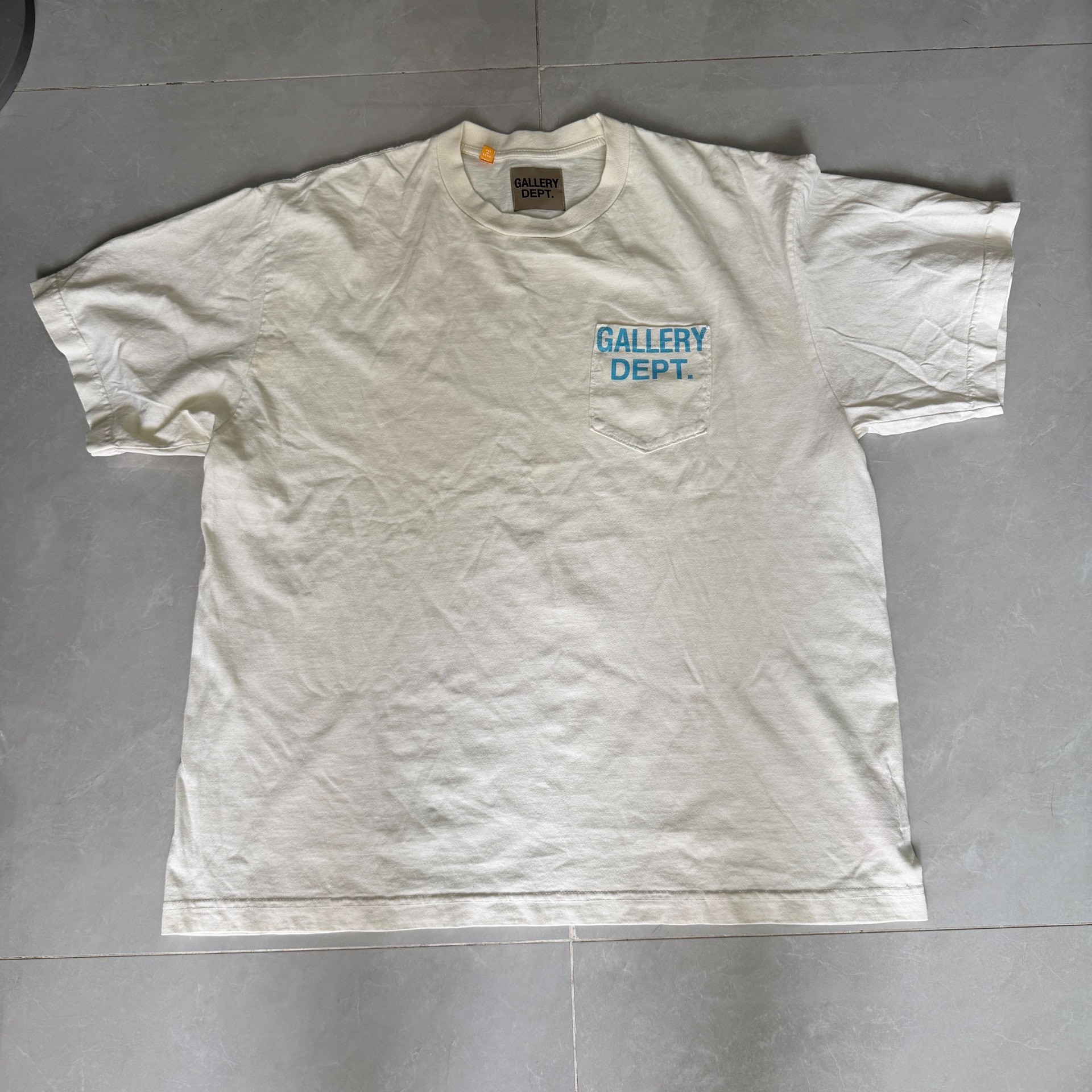 Gallery Dept White Blue Pocket Tee