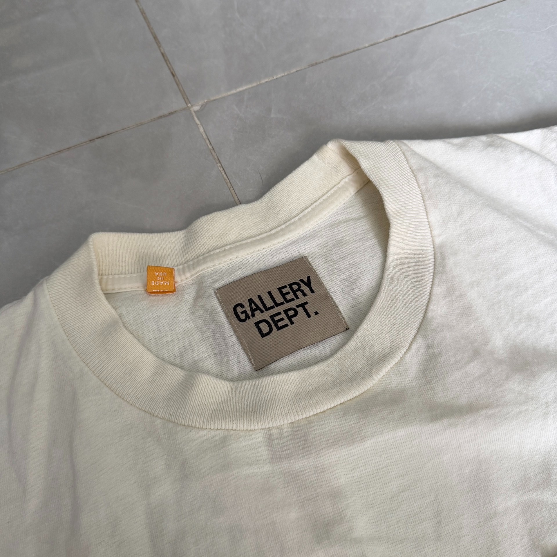 Gallery Dept White Blue Pocket Tee — back