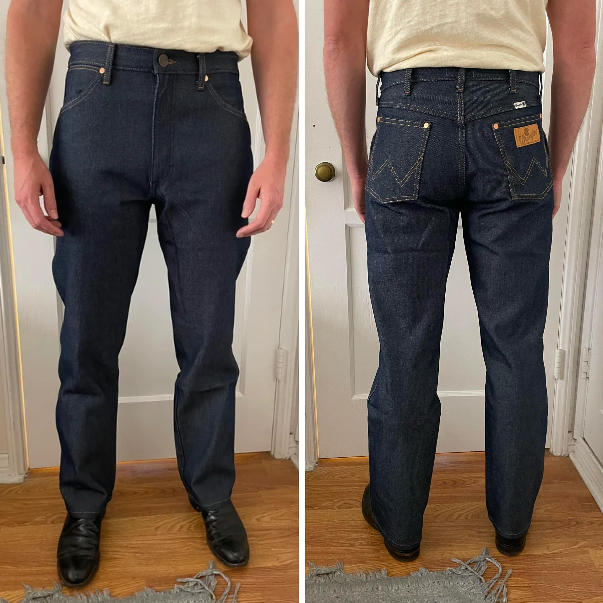 Wrangler 11MWZ Raw Denim Jeans — detail
