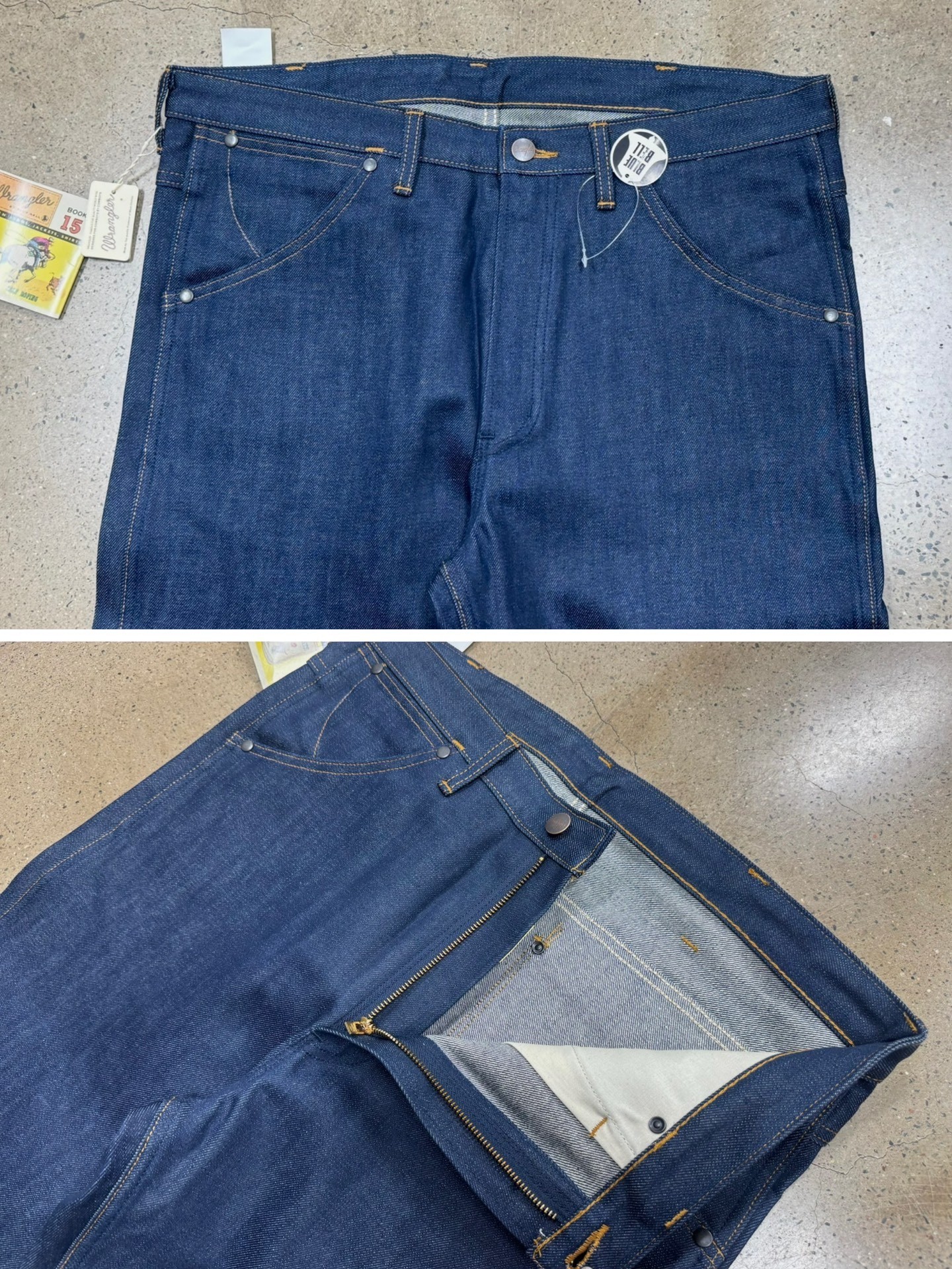 Wrangler 11MWZ Raw Denim Jeans — back