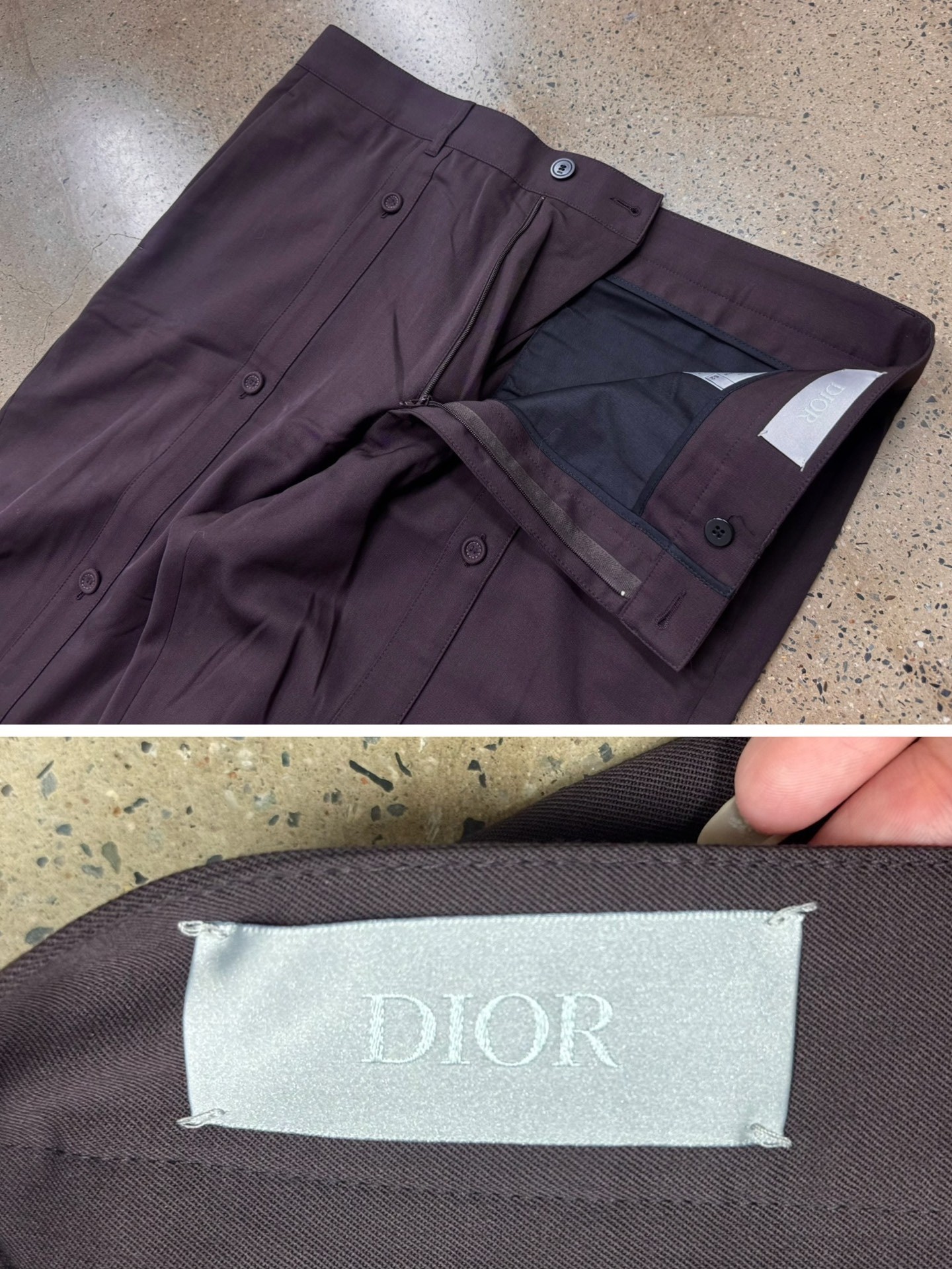 Dior Homme Wool Tailored Trousers — label