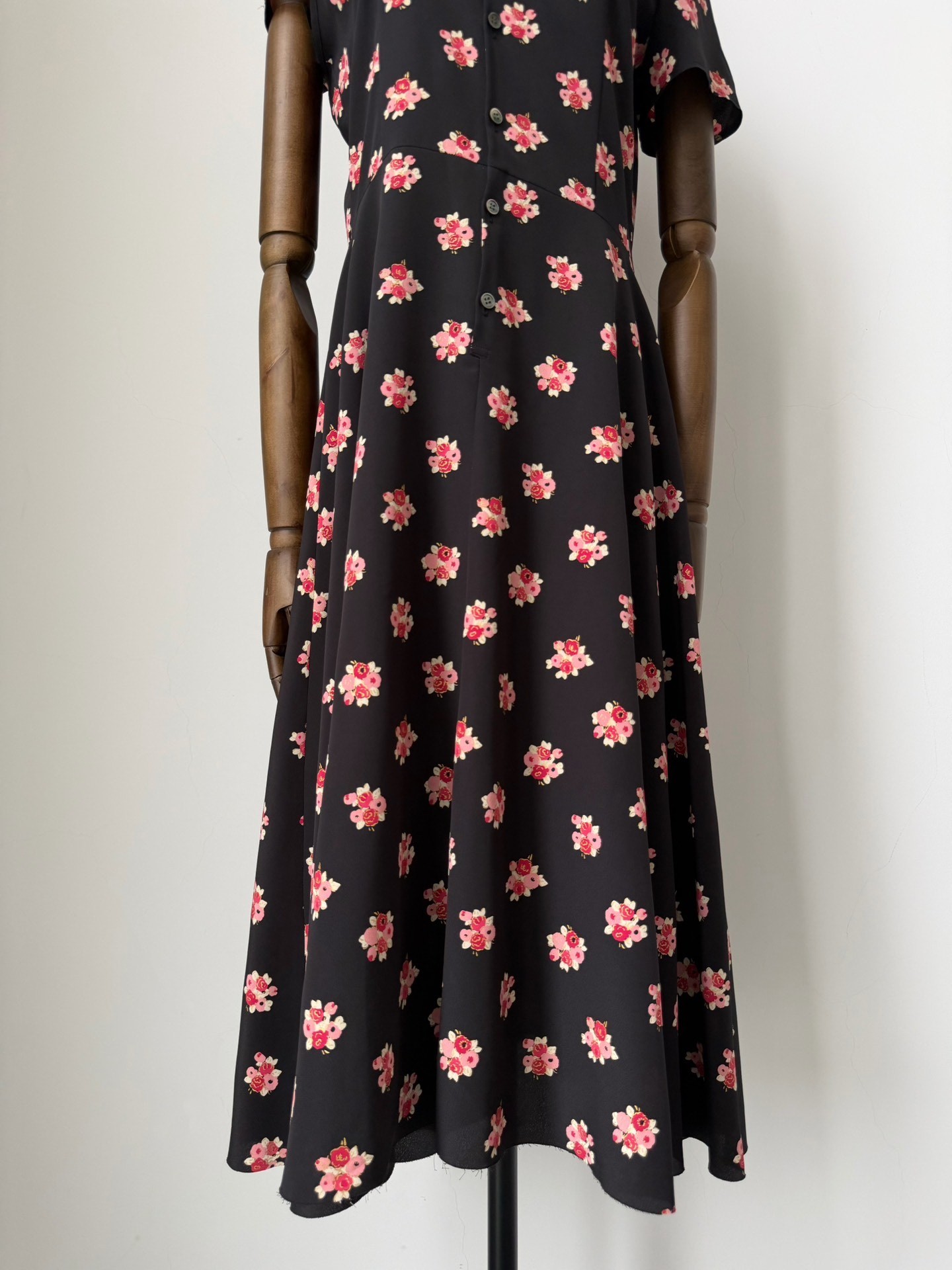 Junya Watanabe Pink Floral Midi Dress — back