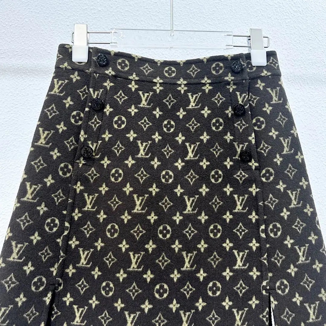 Louis Vuitton Monogram Wool Wrap Skirt — front