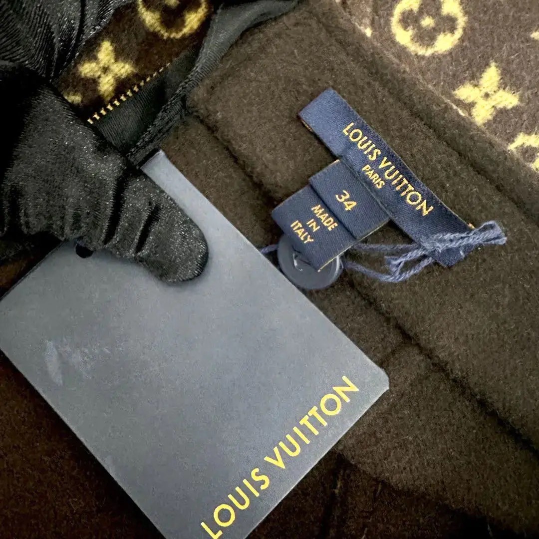 Louis Vuitton Monogram Wool Wrap Skirt — label