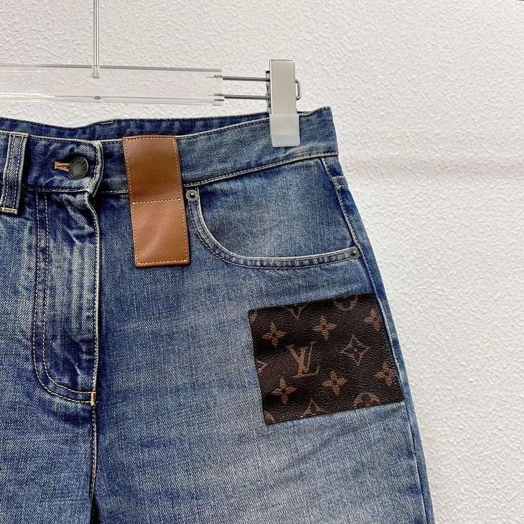 Louis Vuitton High-Waisted Straight Jeans — detail